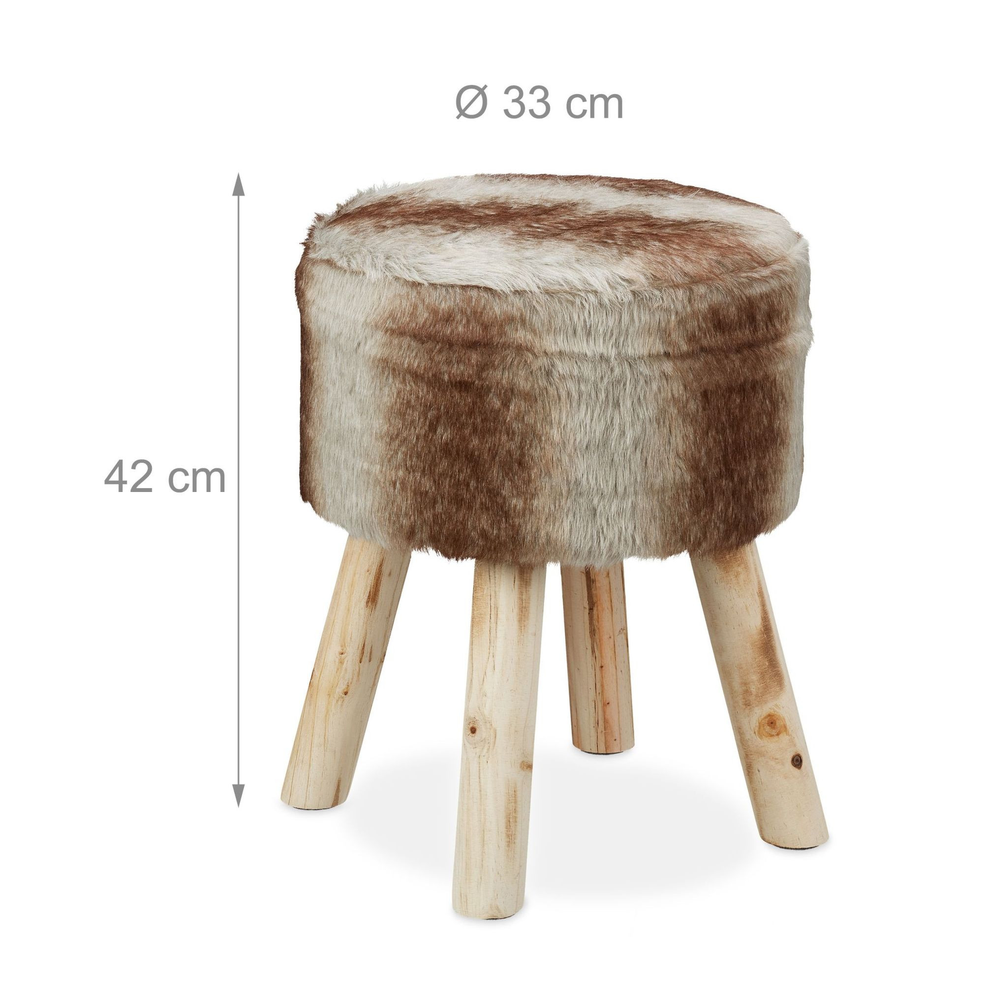 Tabouret en fourrure rond