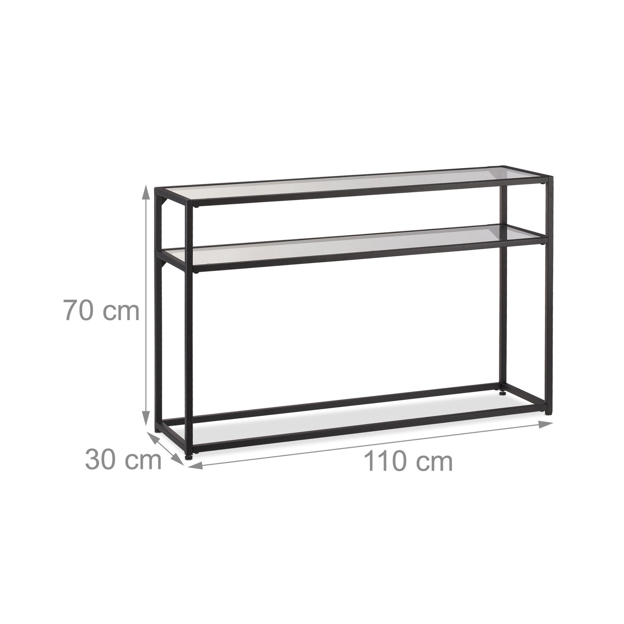 Konsolentisch mit Glasablage