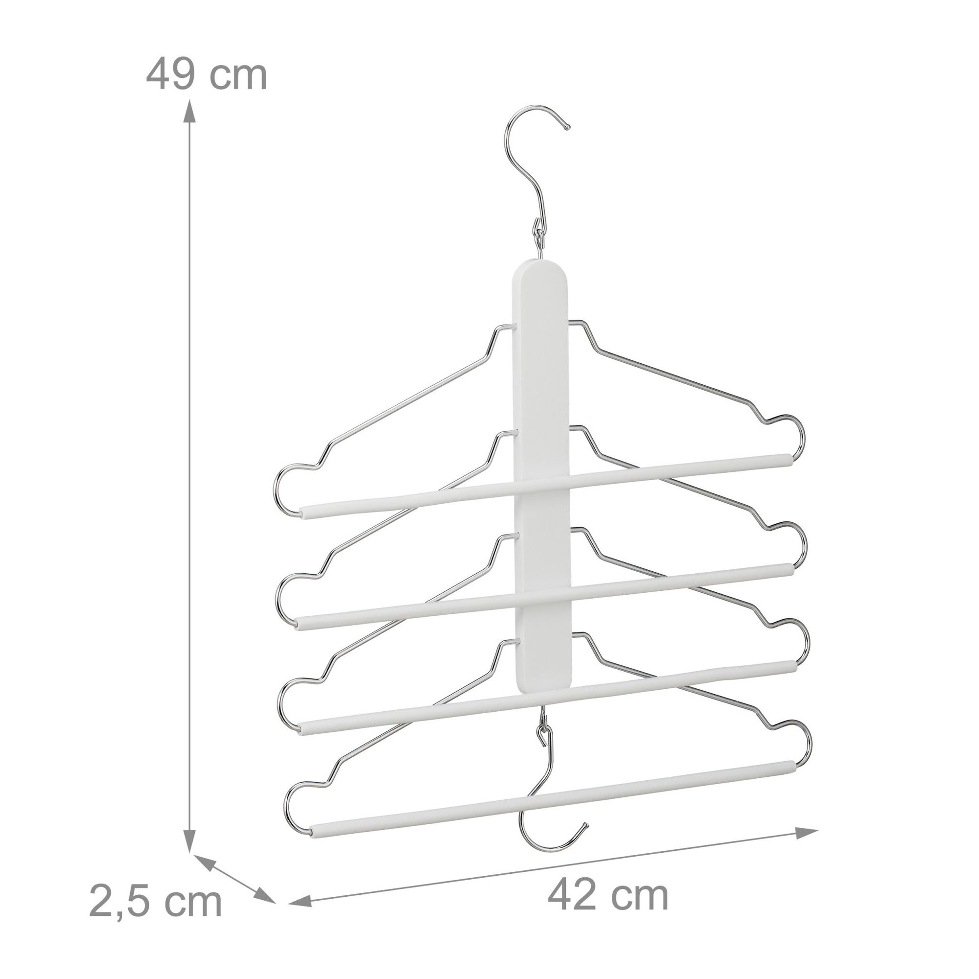 Percha ahorradora de espacio múltiple blanca