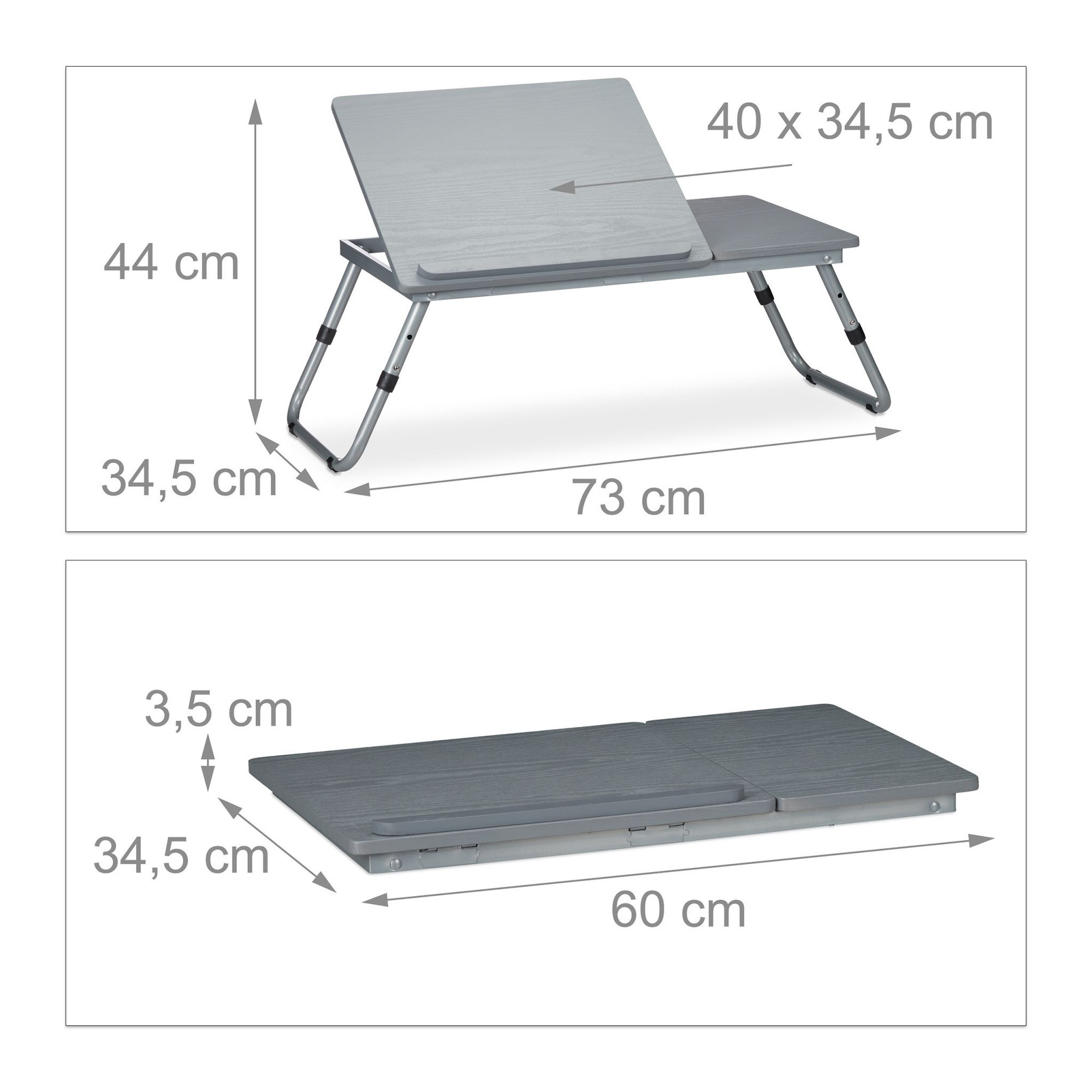 Bandeja de cama de madera gris