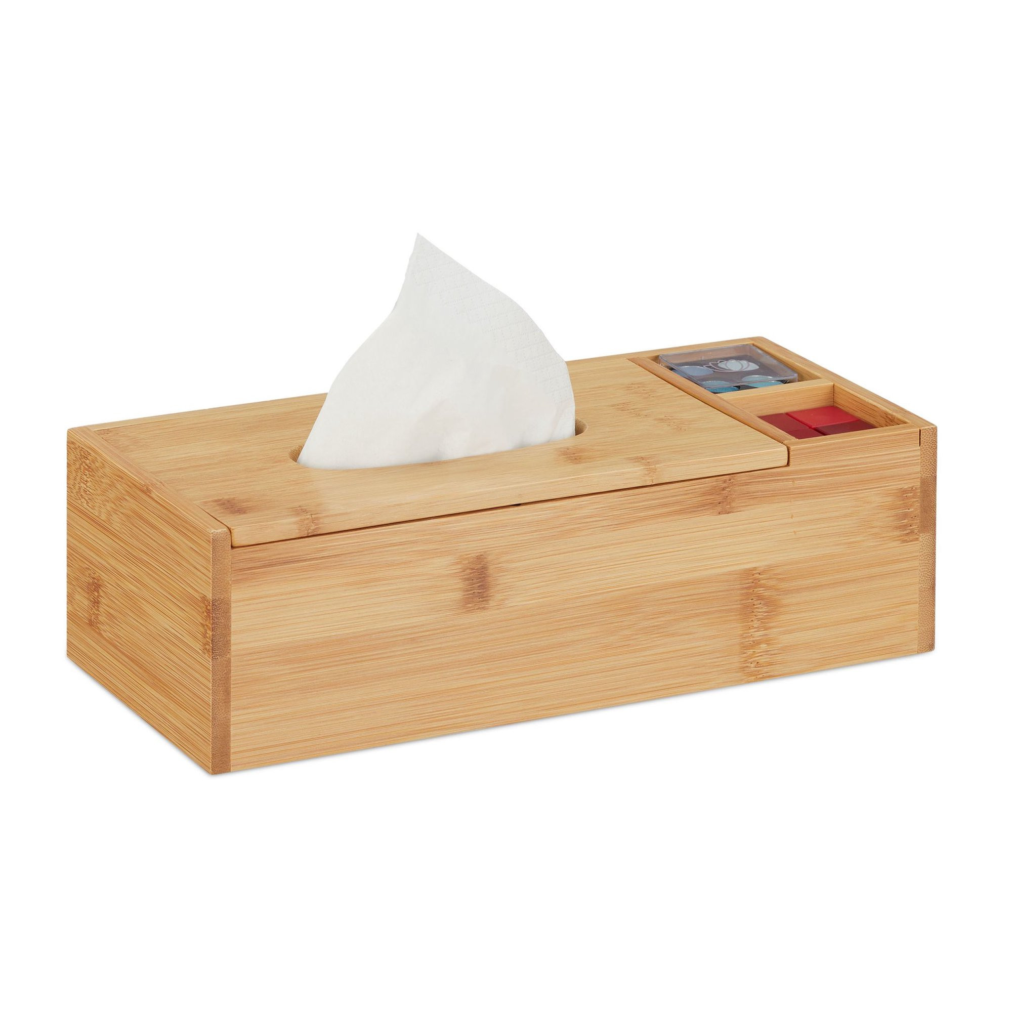 Bamboo cloth dispenser with 2 compartments