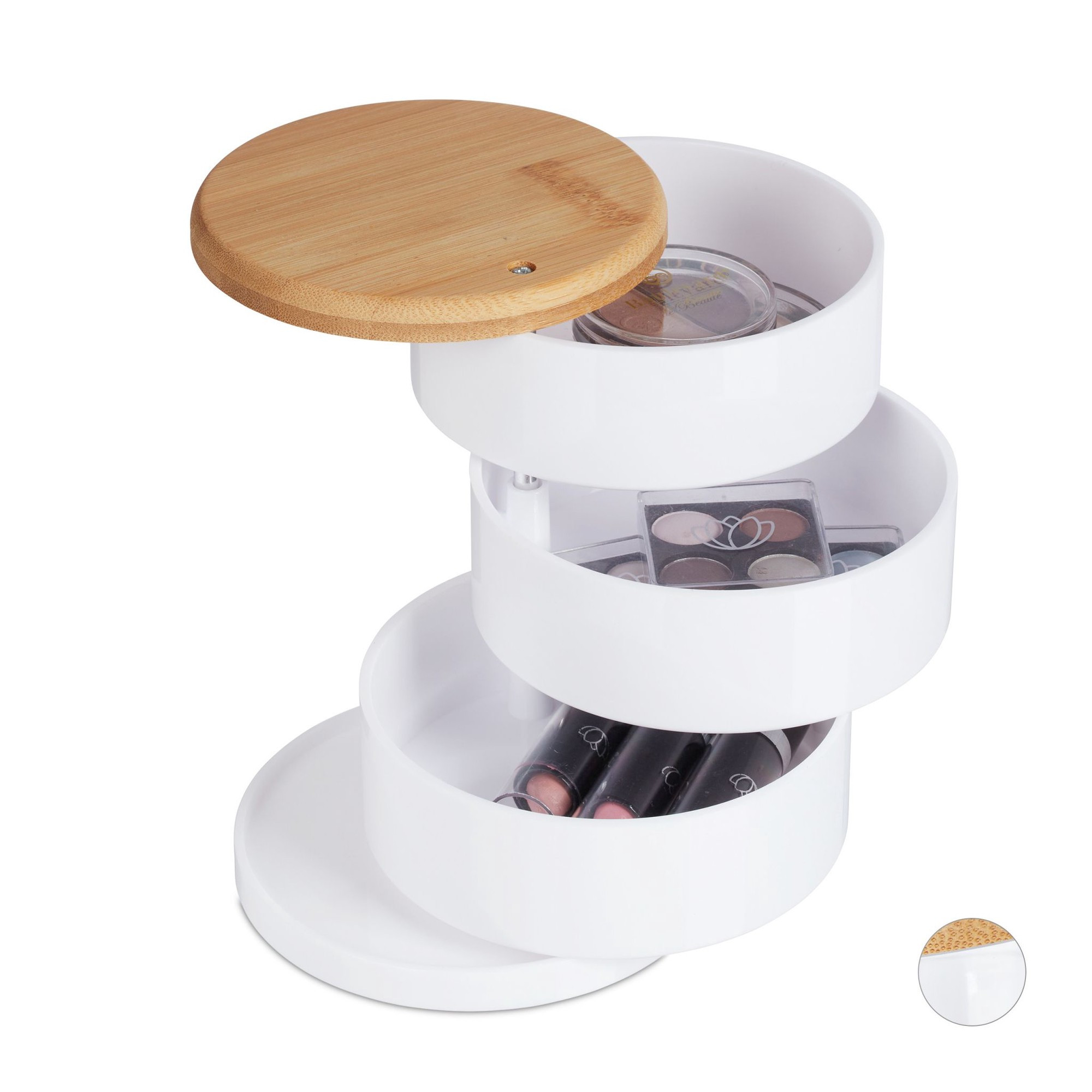 Rangement maquillage avec 3 compartiments