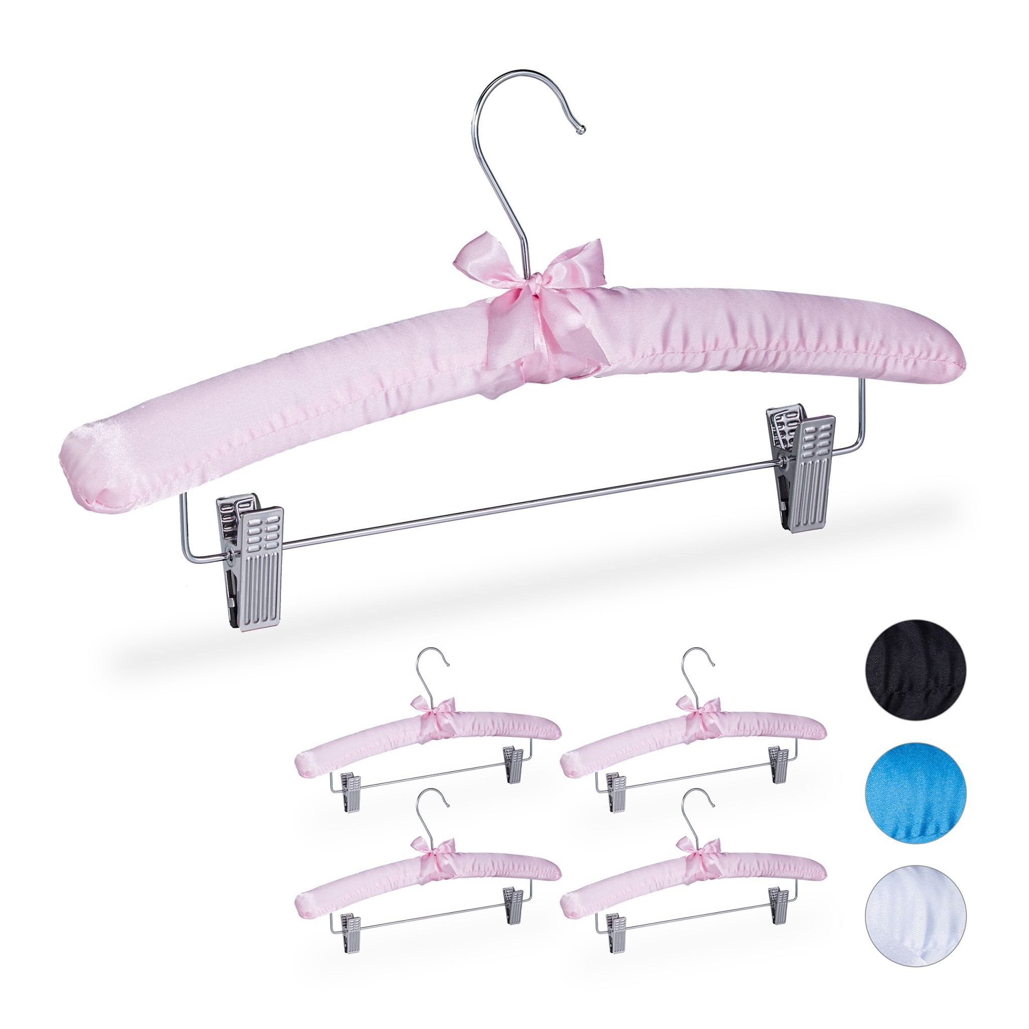 Satijnen hanger met clips