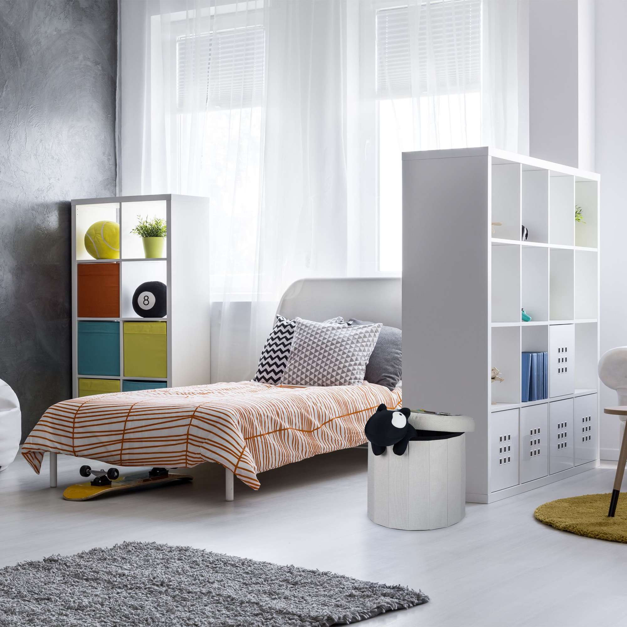 Hocker mit Stauraum Größe L rund