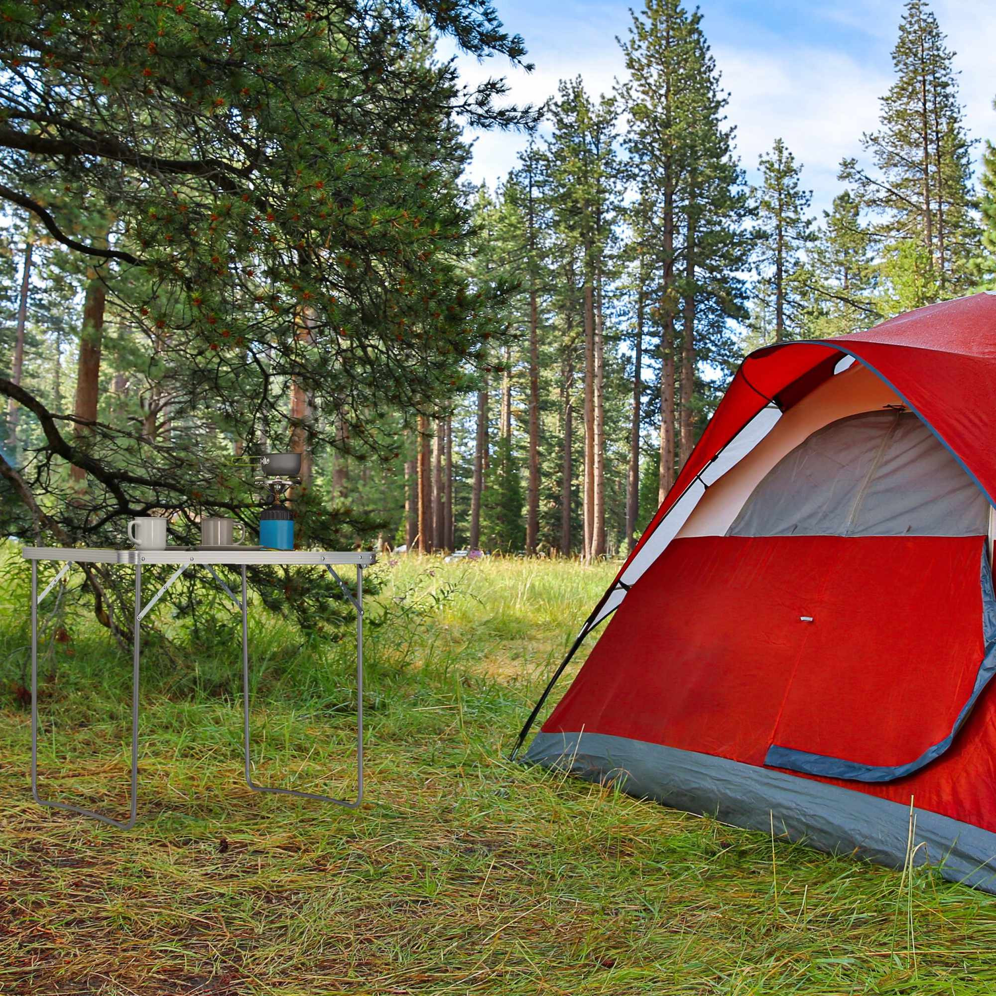 Mesa de acampamento dobrável