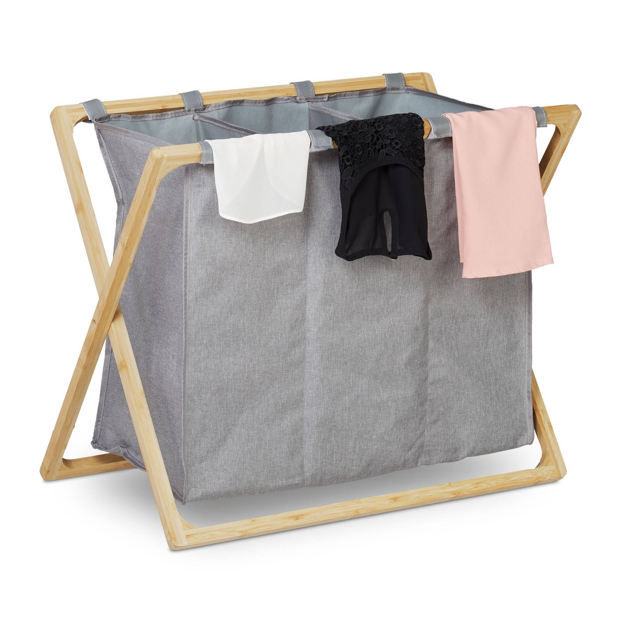 Trieur à linge pliable à 3 compartiments