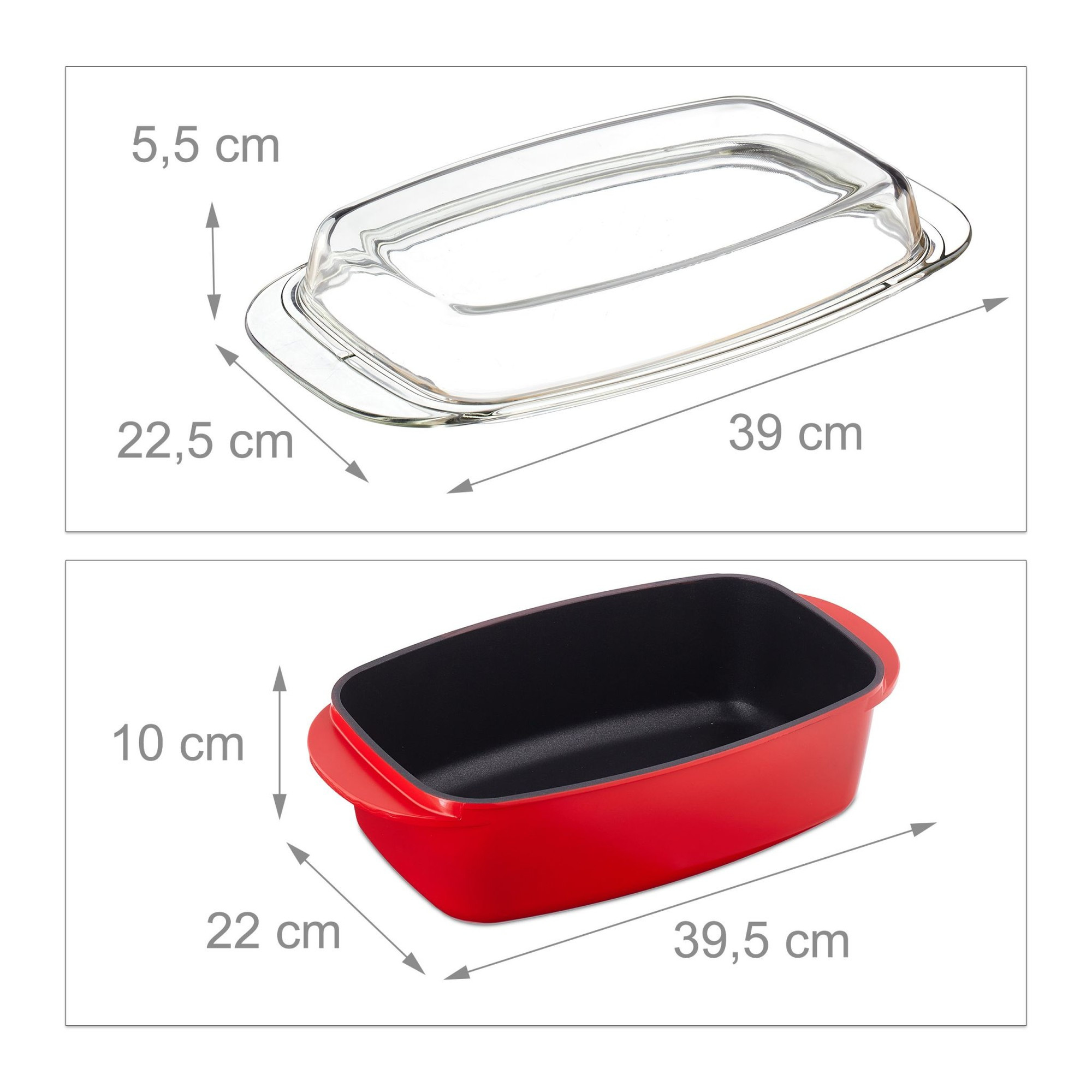 Teglia con coperchio rossa