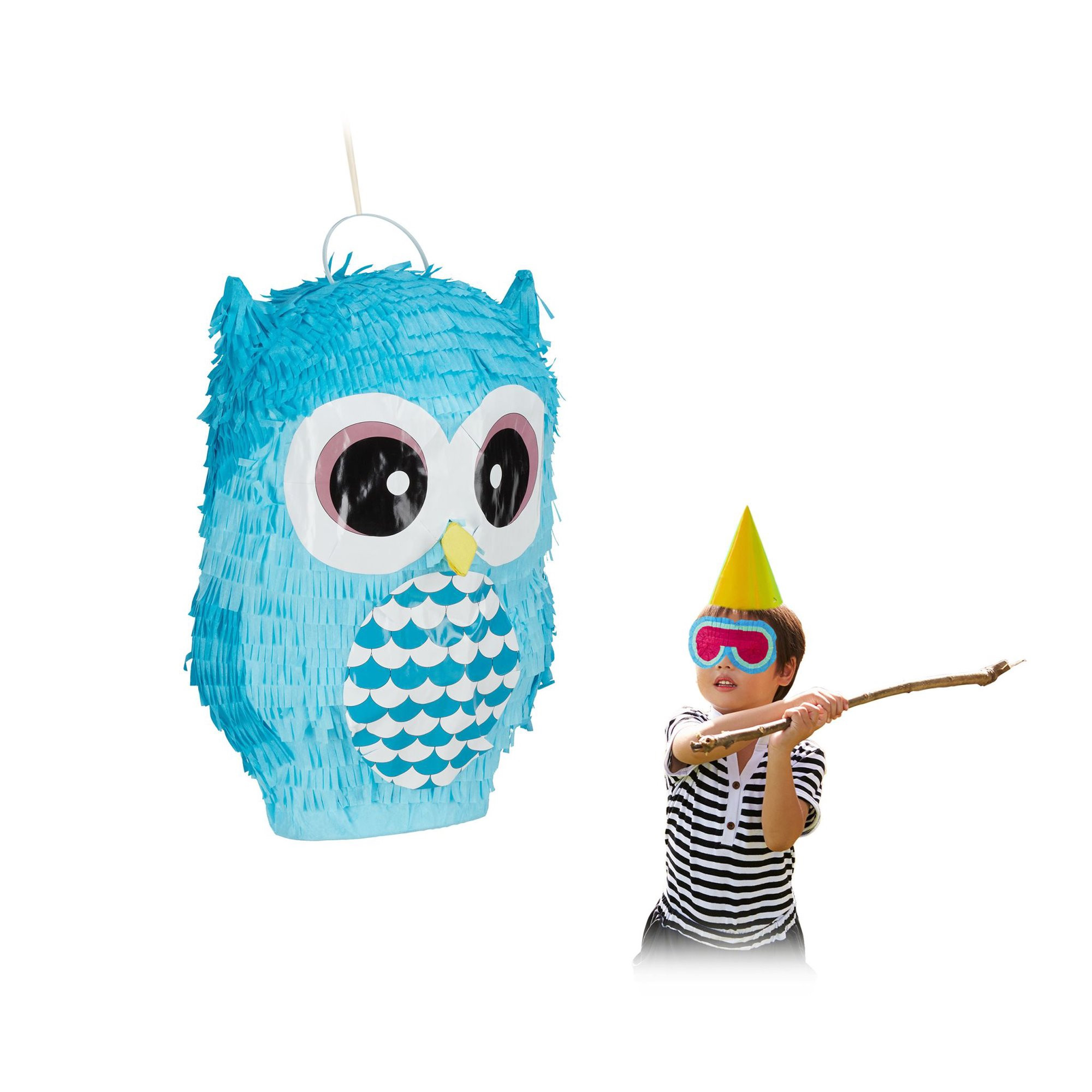 Piñata blaue Eule