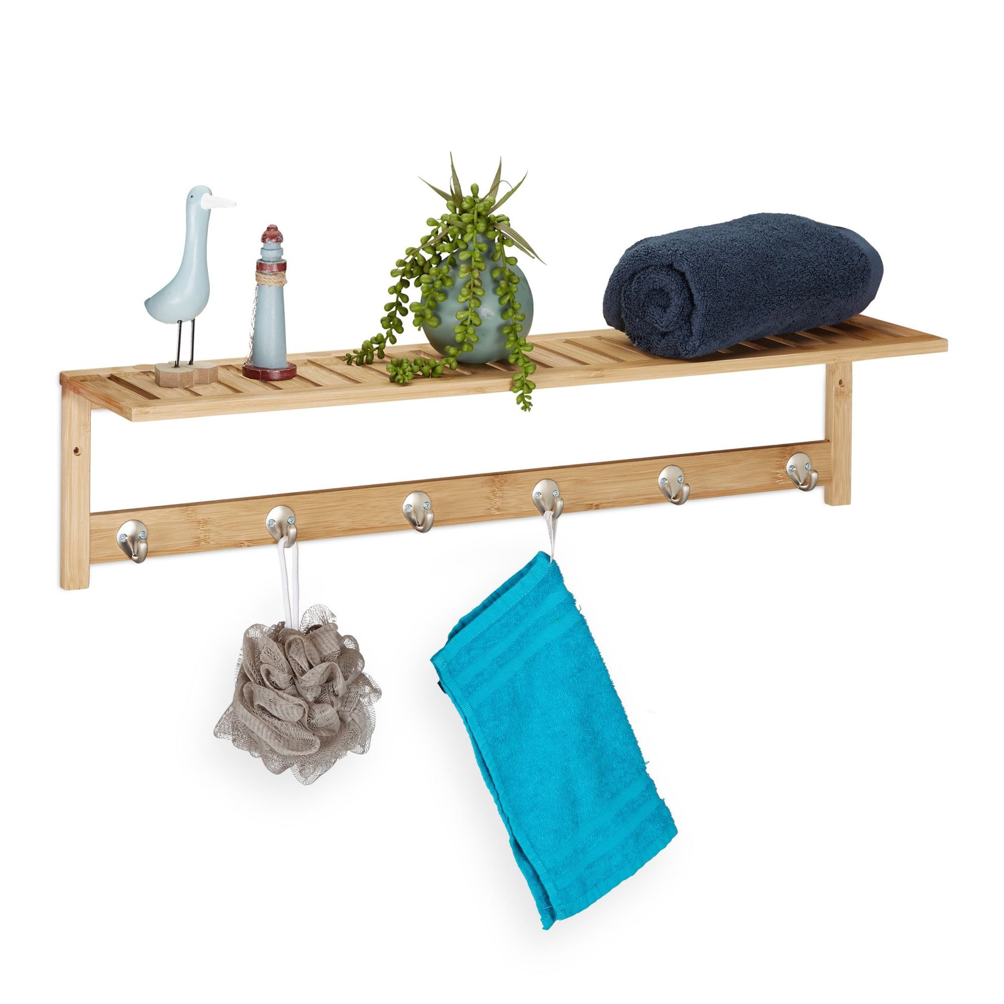 Porte-serviettes mural en bambou