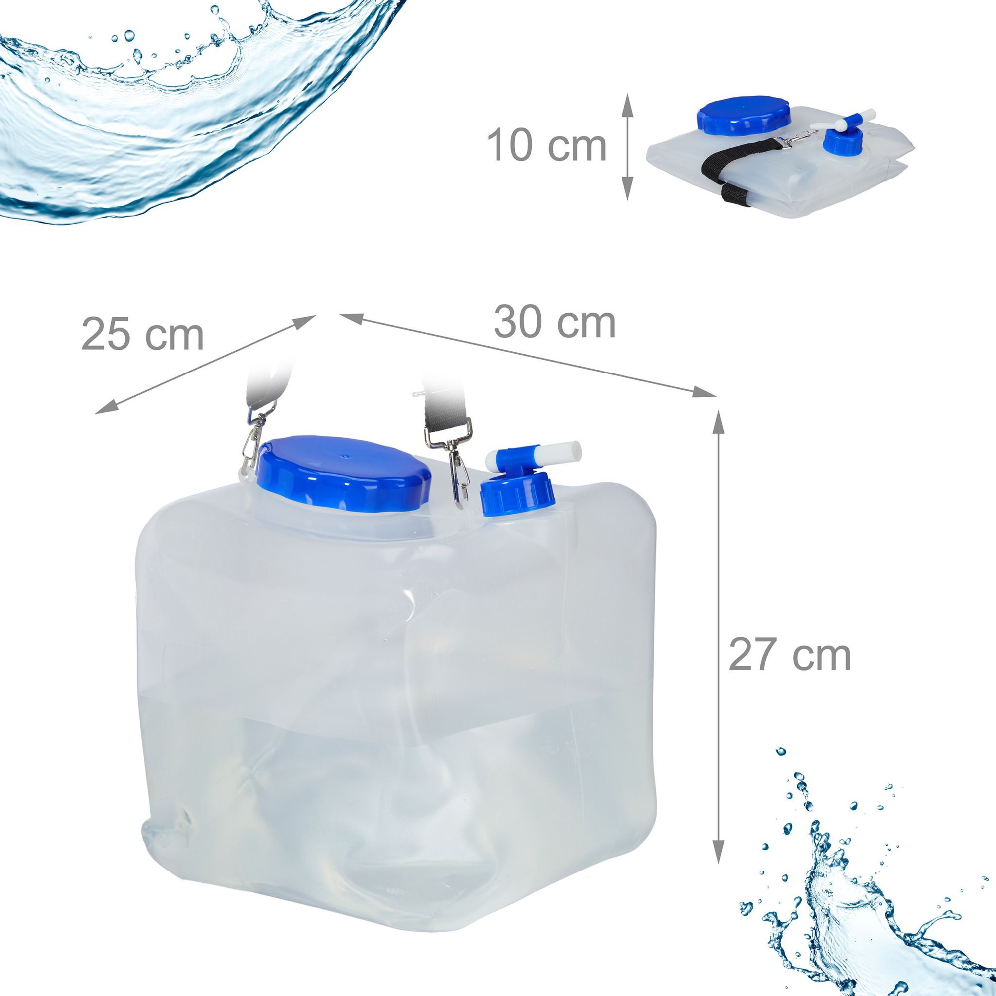 2 pièces. Conteneurs d'eau pliables