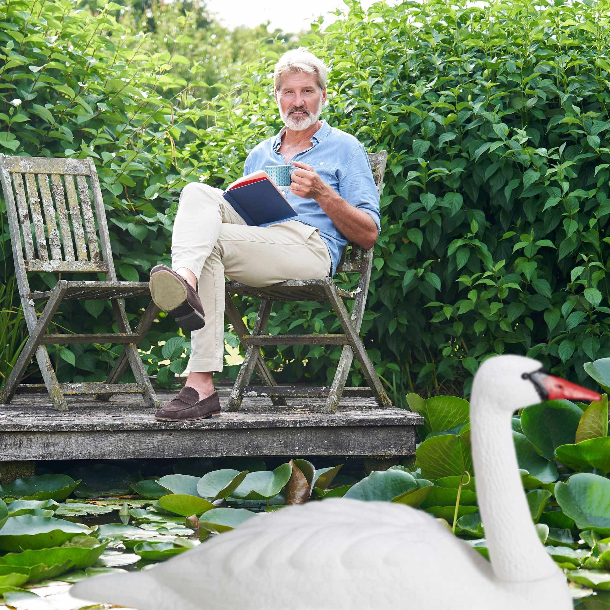 XXL Gartendeko Schwan