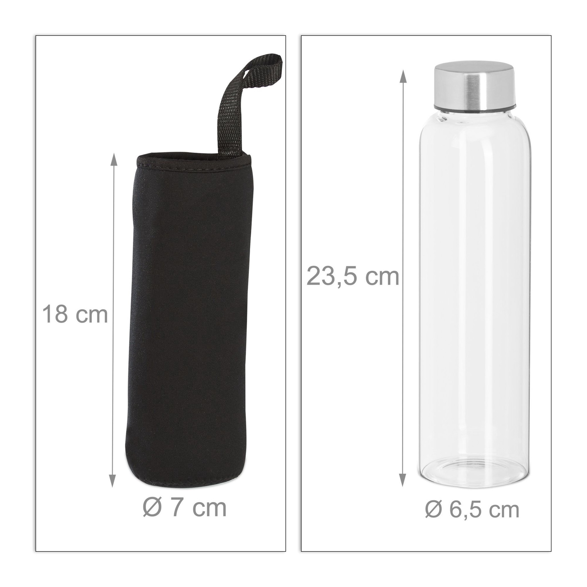 Drankfles Glas 500 ml Set van 6
