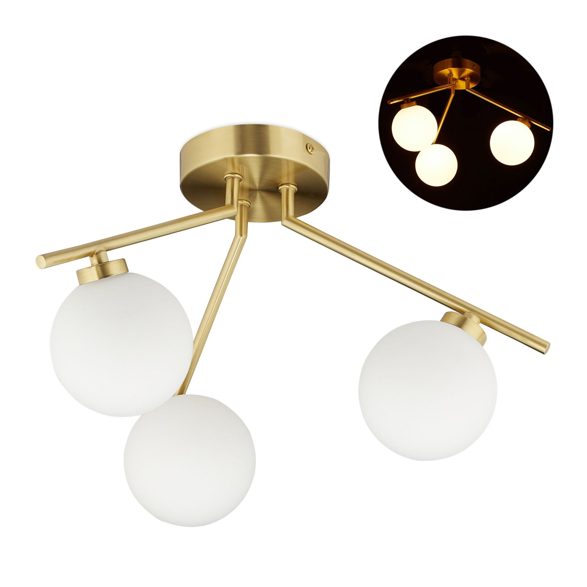 Plafondlamp, 3-armig