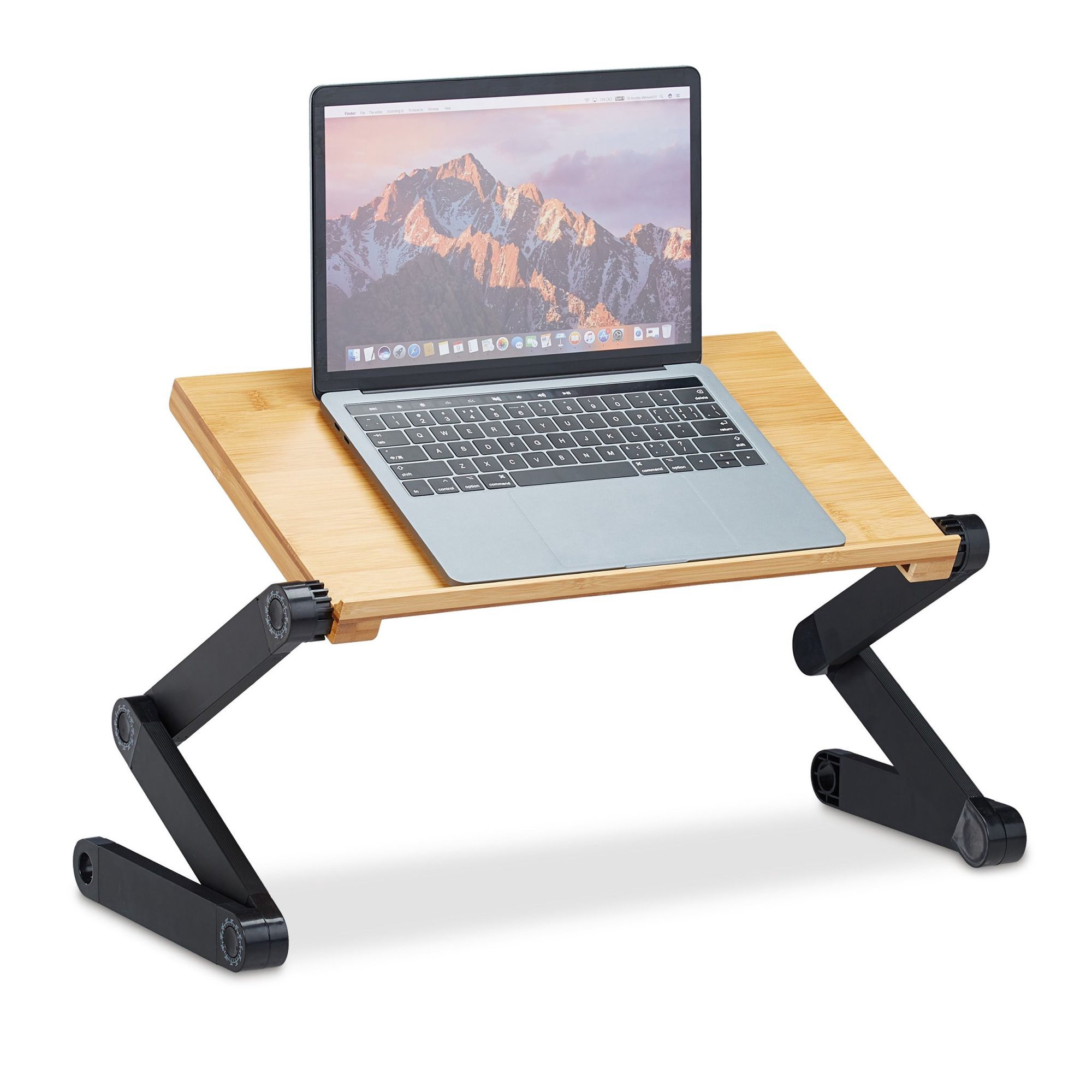 Supporto per laptop in bambù e alluminio