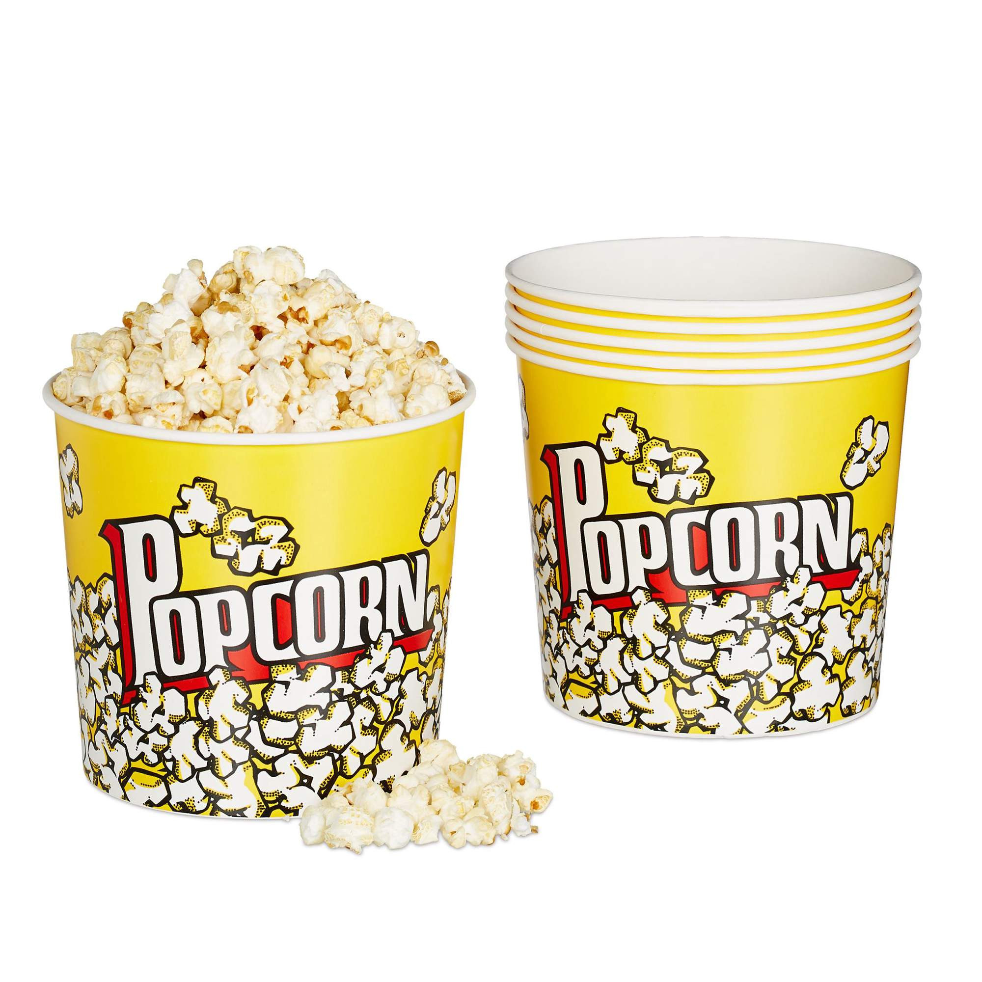 Secchiello per popcorn riutilizzabile, set da 6