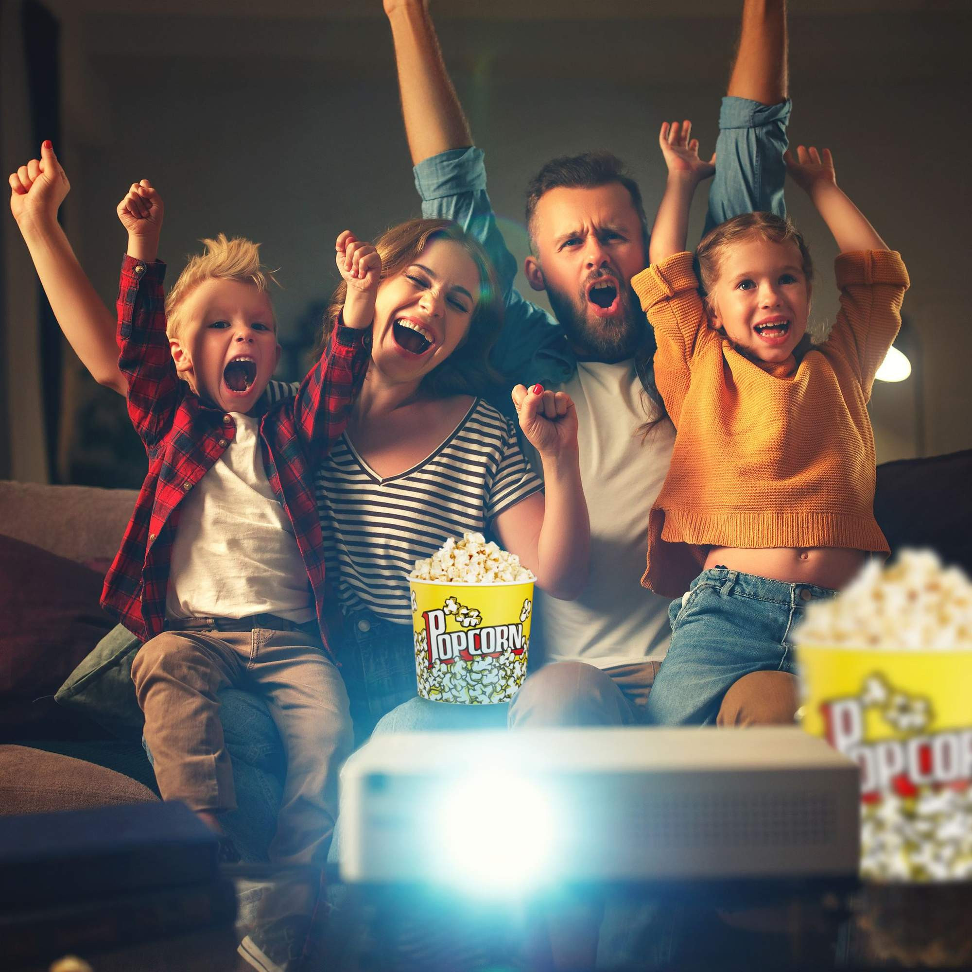 Popcorn emmer herbruikbare set van 6