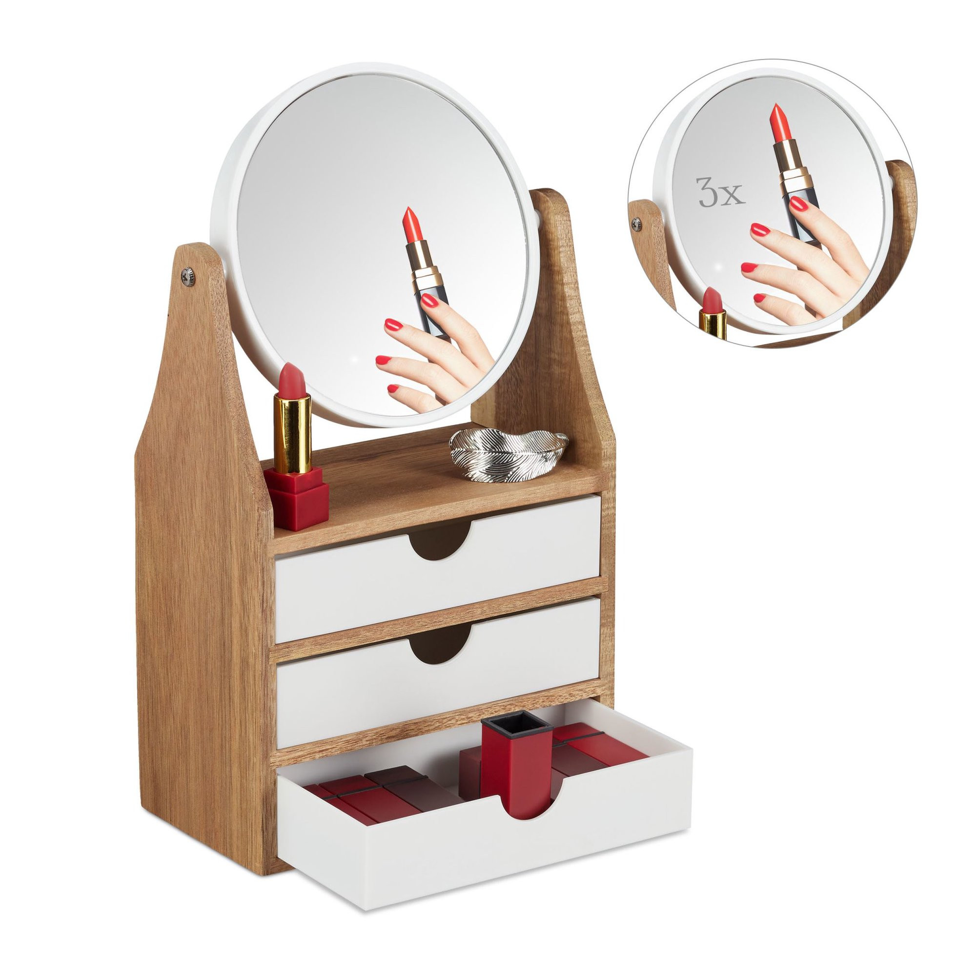 Porta trucchi con specchio