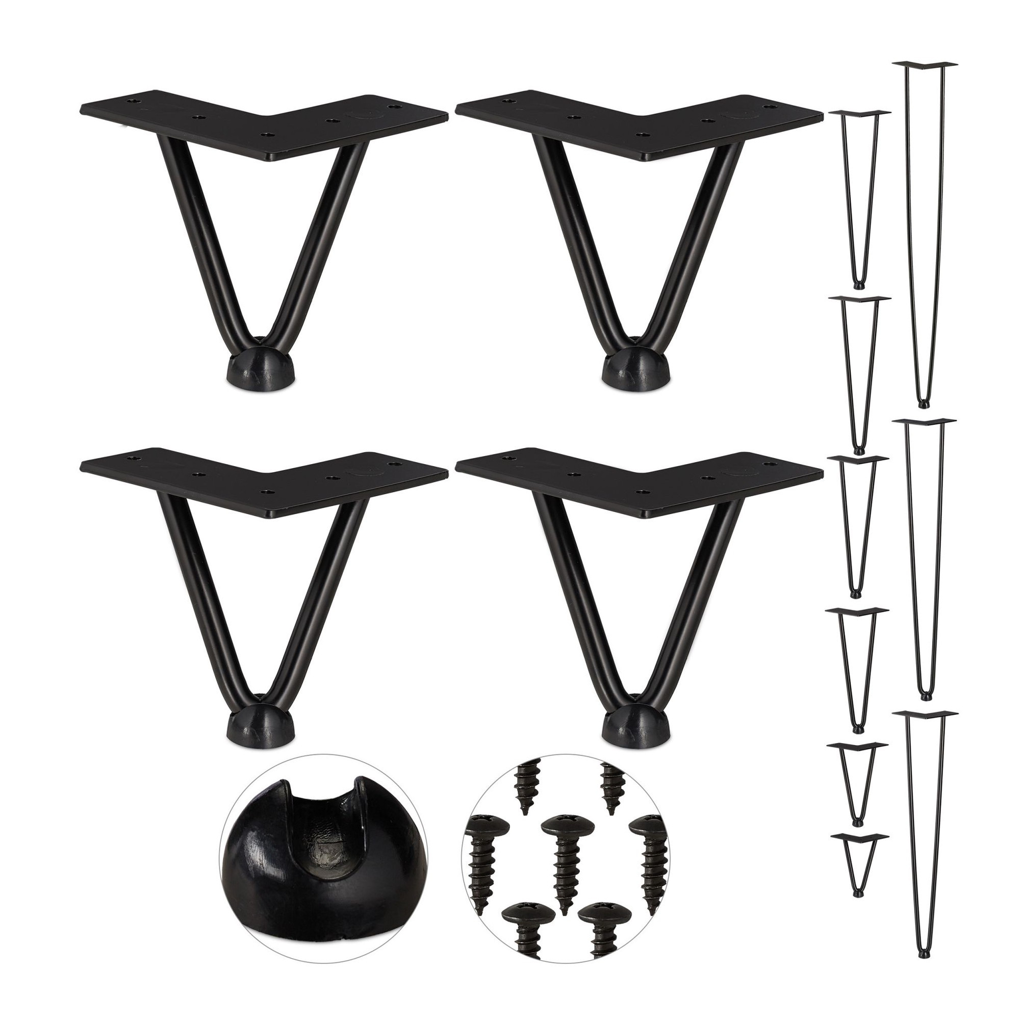 Möbelbein-Haarnadel-Set, 4 Stück