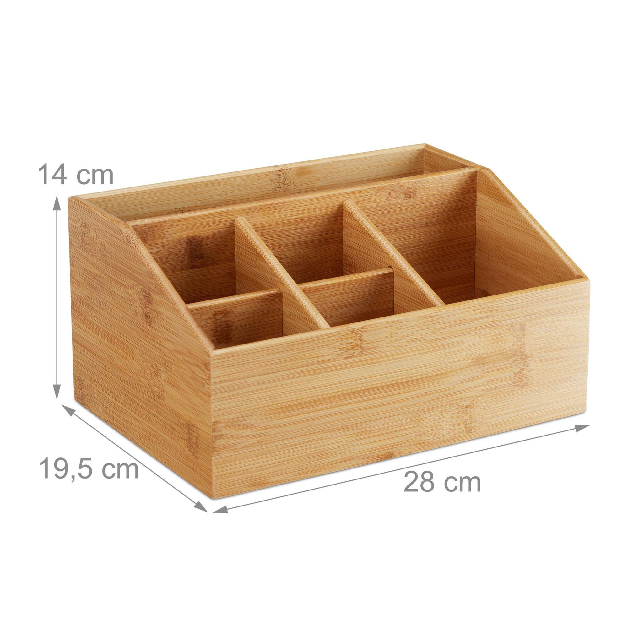 Table de rangement en bambou avec 6 compartiments