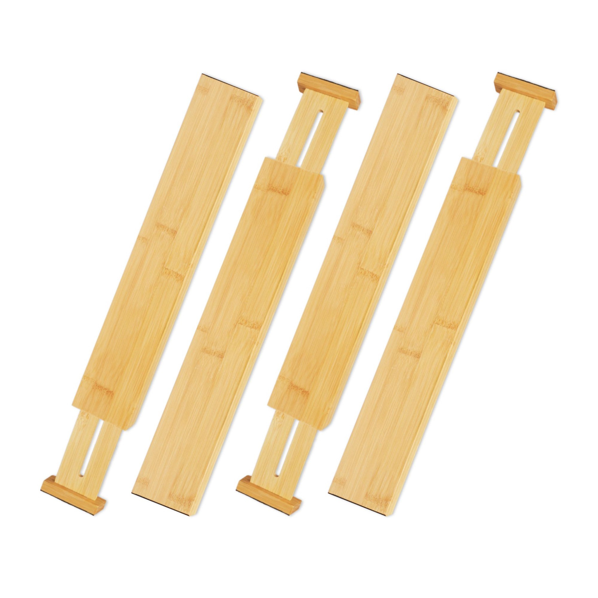 Divisórias de gaveta de bambu - conjunto de 4