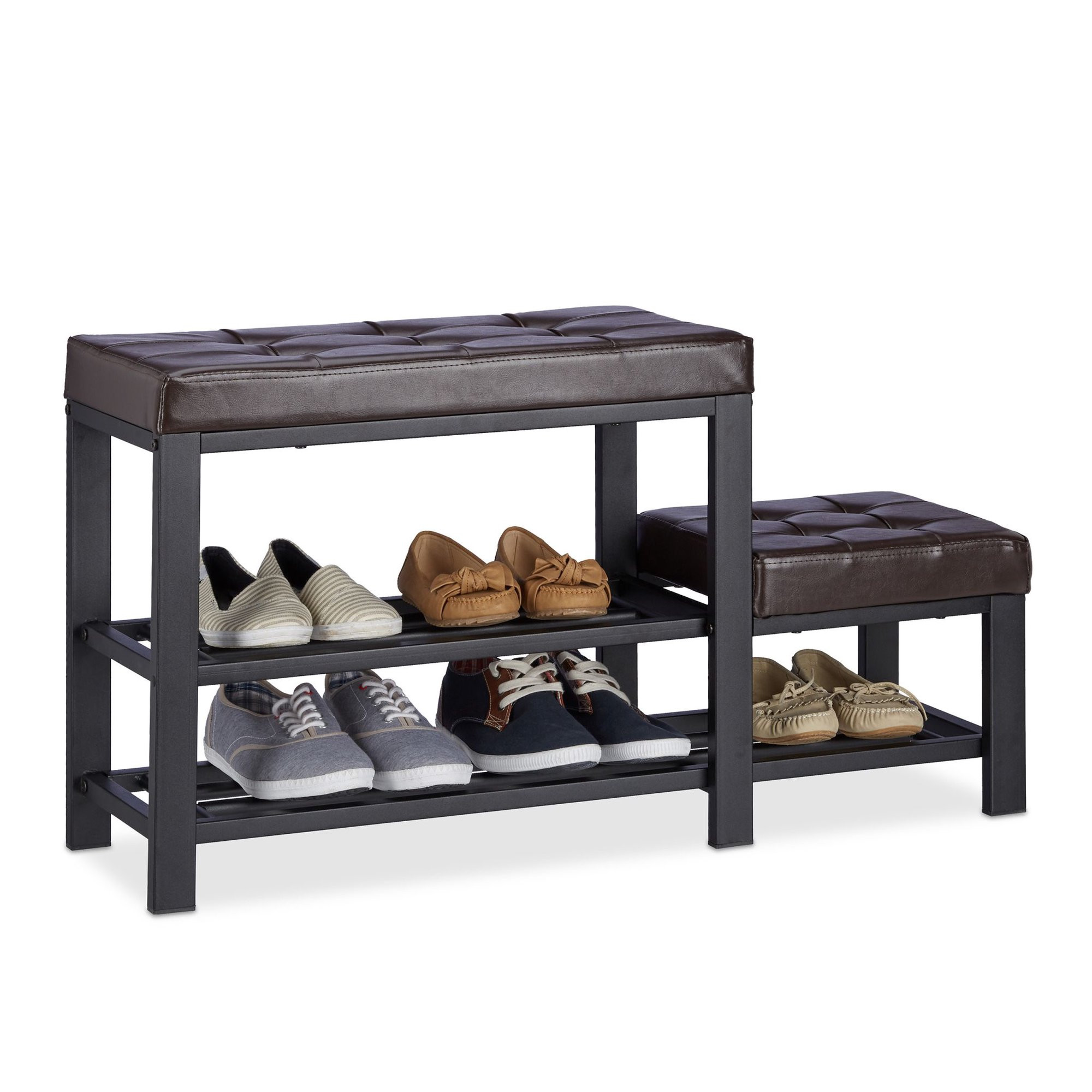 Banc avec rangement à chaussures et tabouret