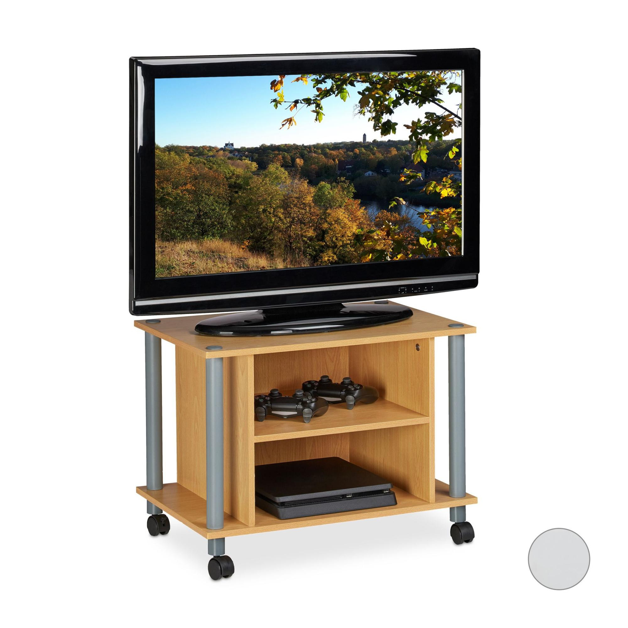 Mesa de TV com rodas e 2 compartimentos