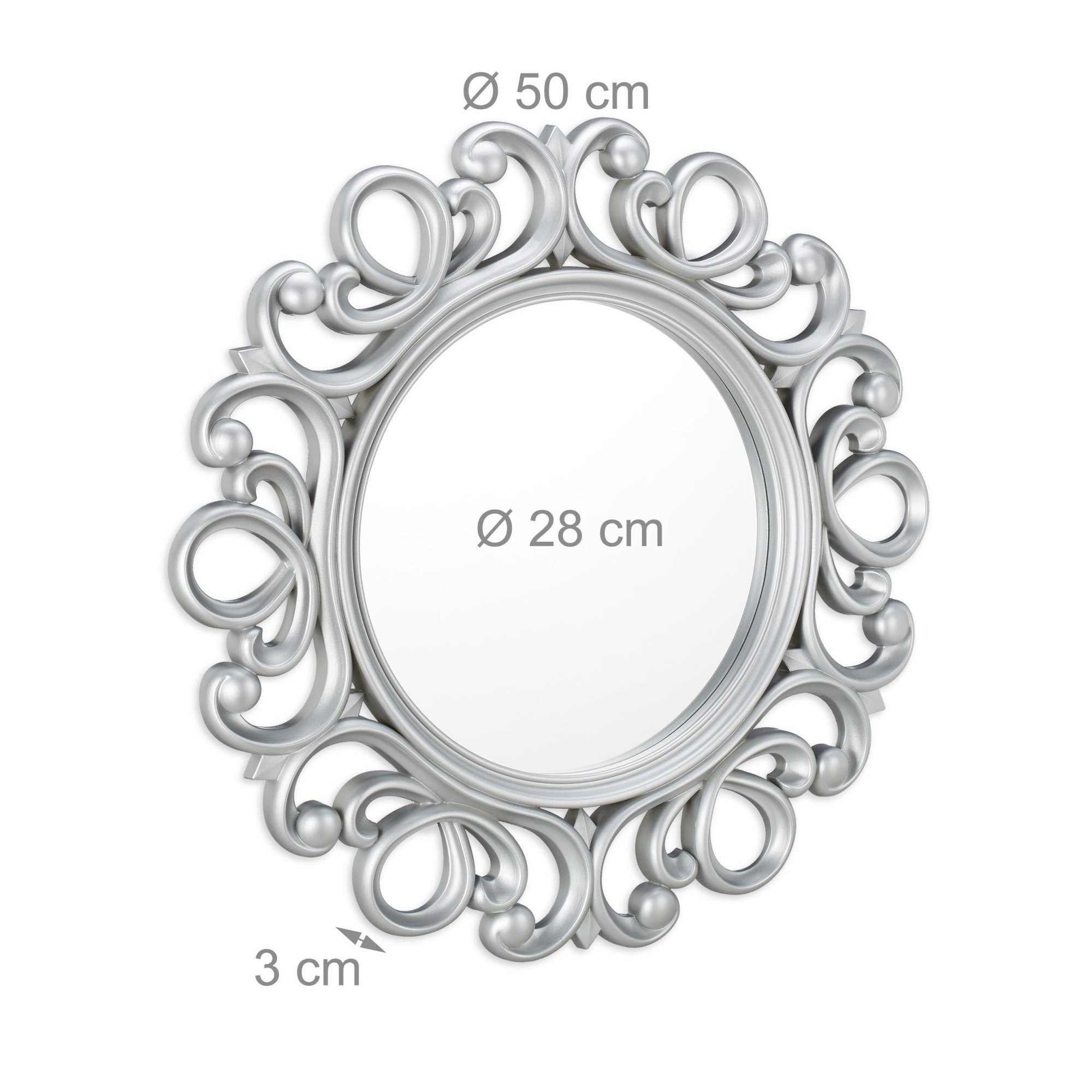 Decorative round wall mirror