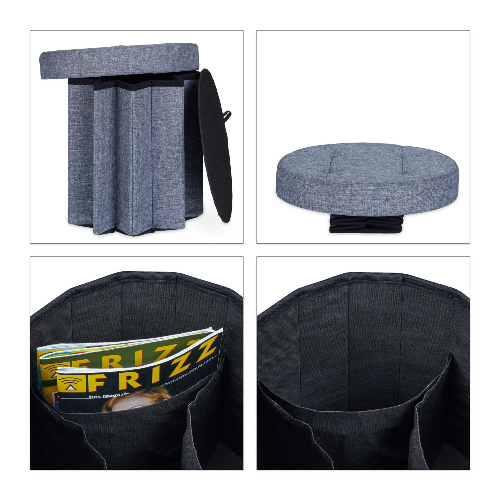 Hocker mit Stauraum Größe M rund