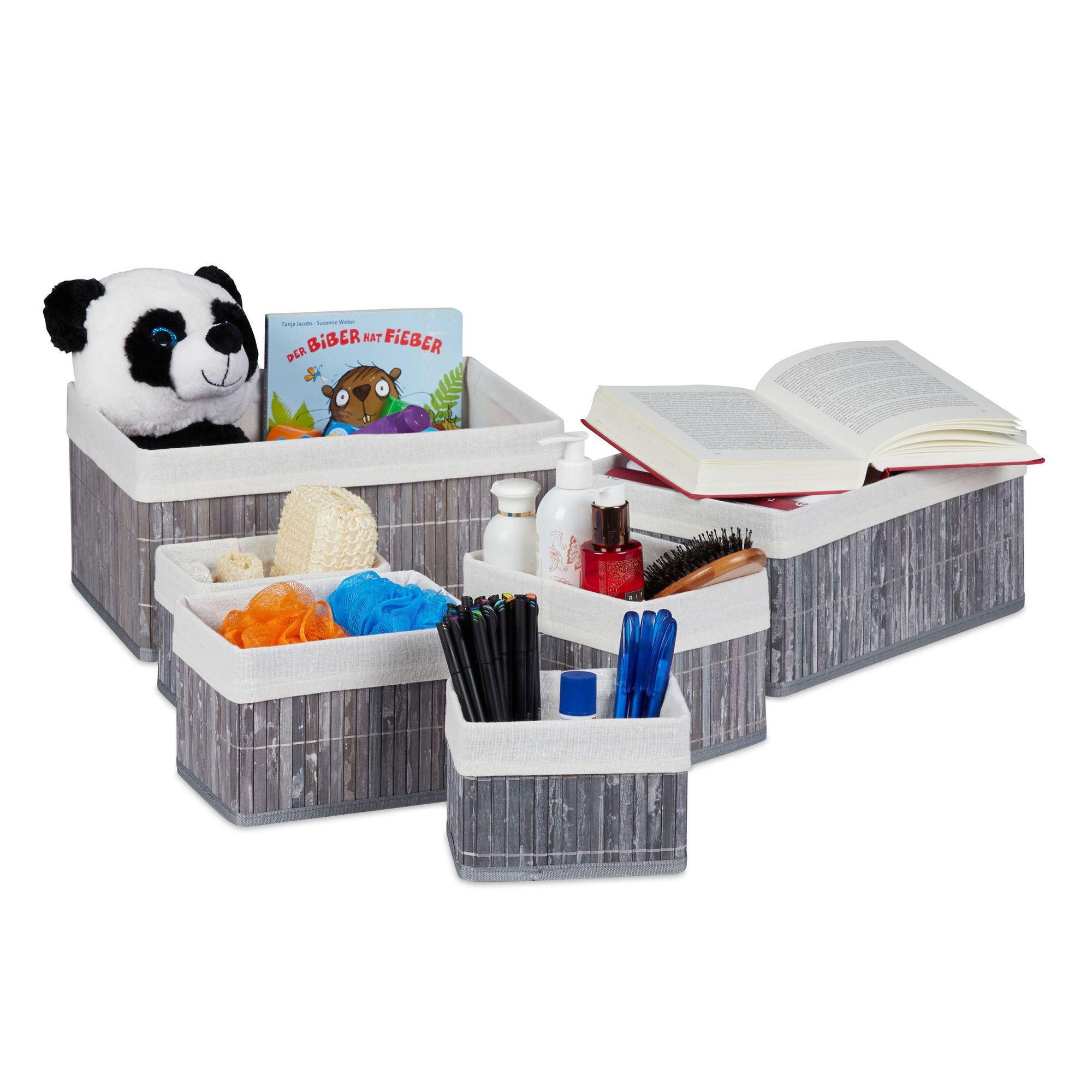 Bamboe opbergmanden - set van 6