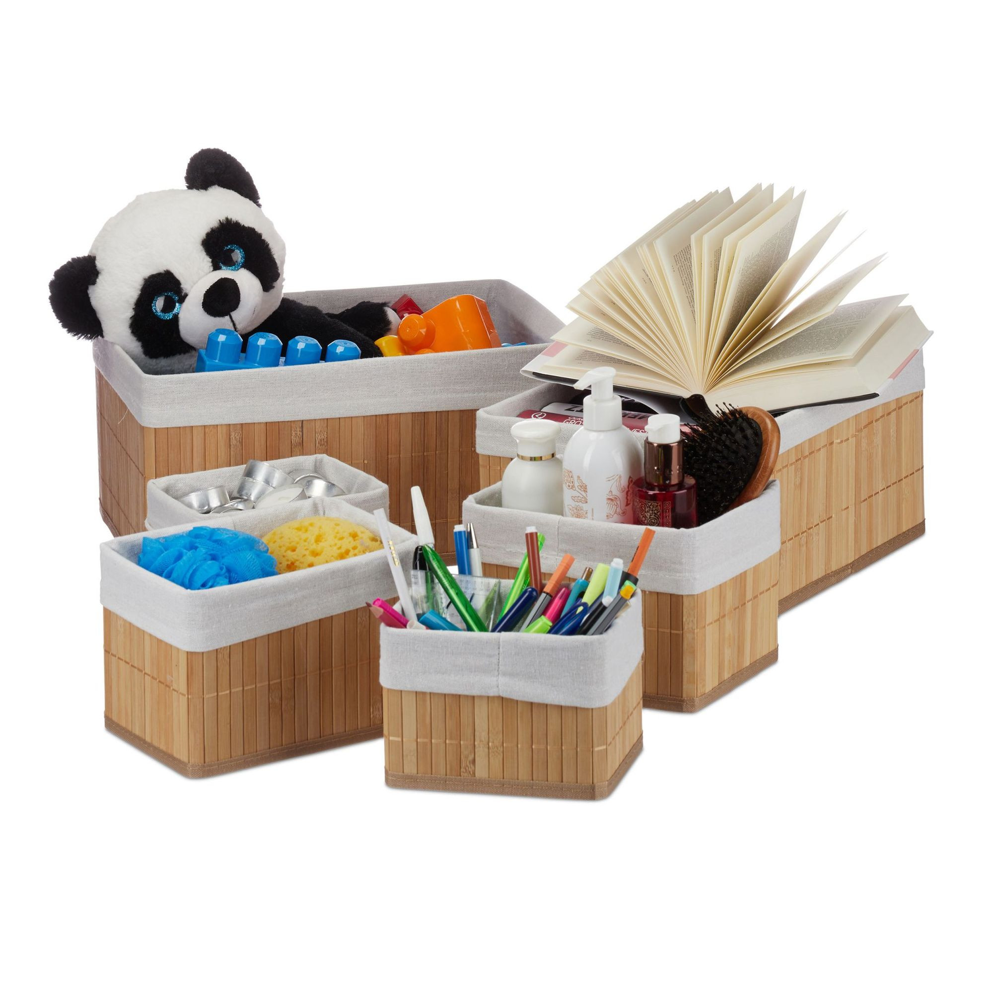 Bamboe opbergmanden - set van 6