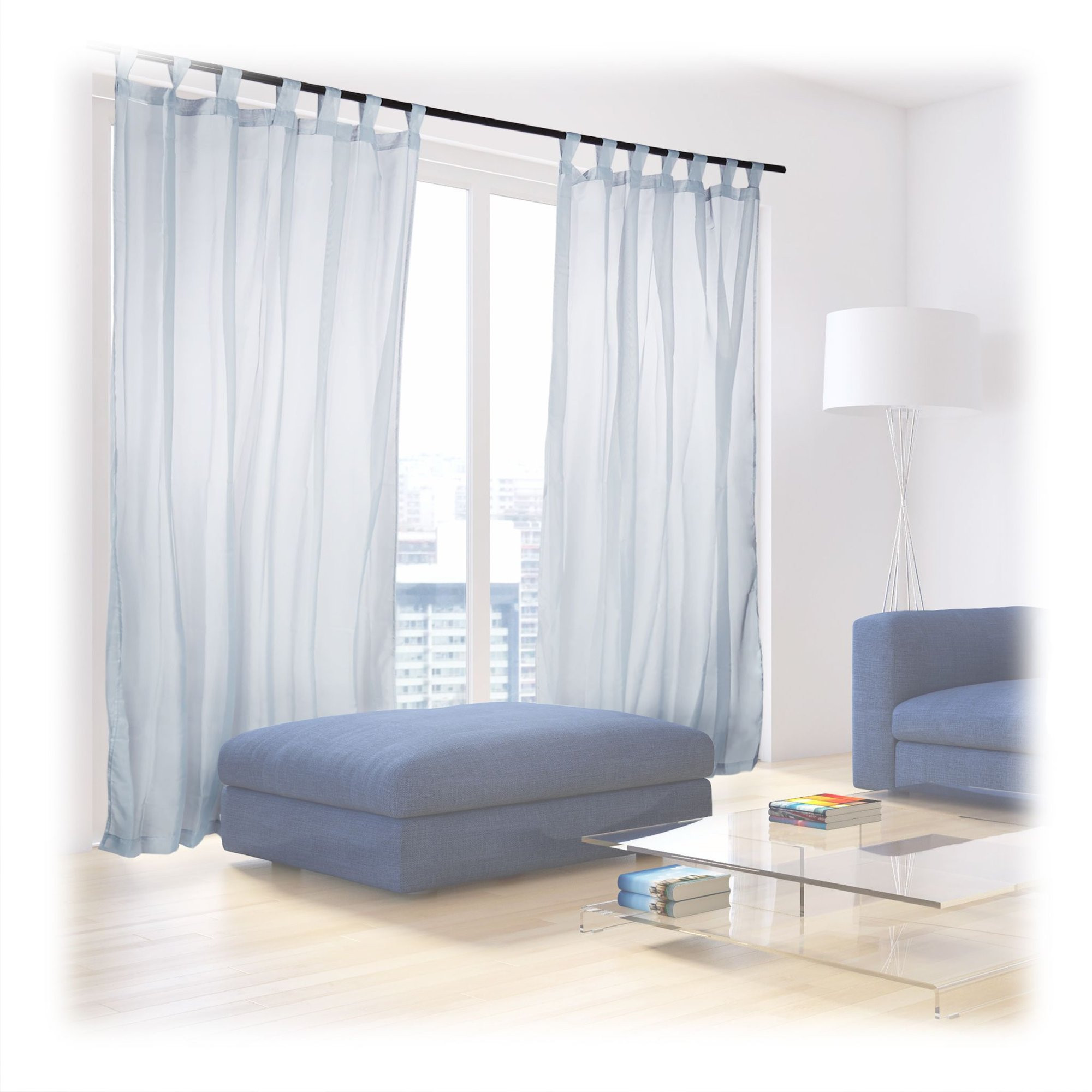Cortinas com sanefas conjunto de 2