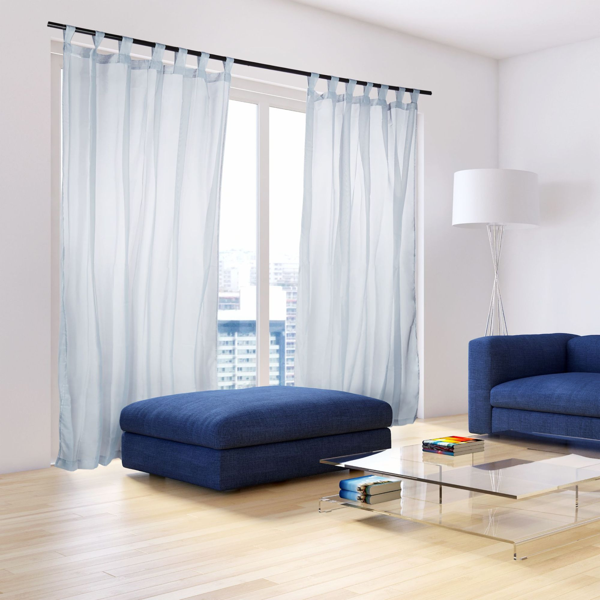 Cortinas com sanefas conjunto de 2