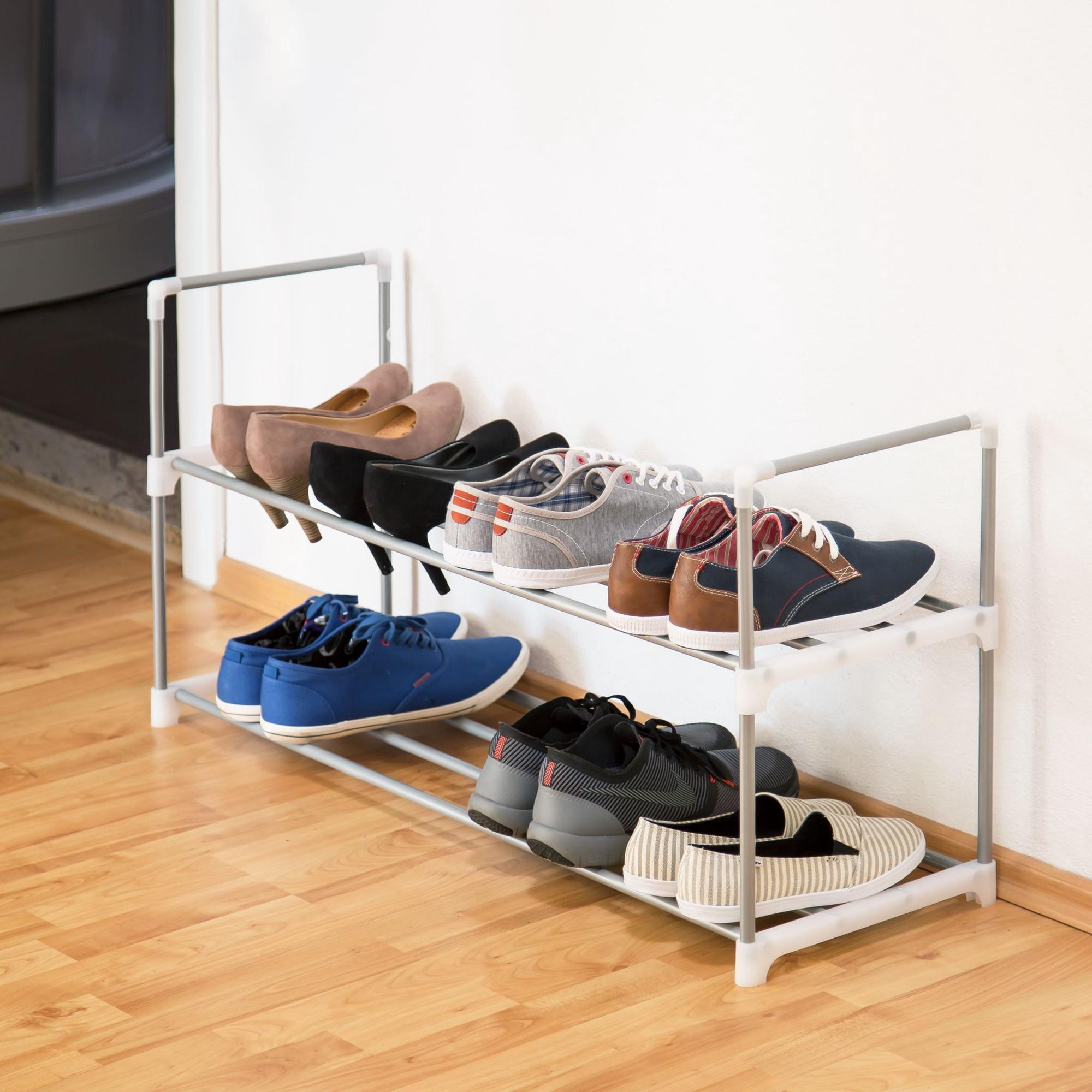 Schuhregal Metall silber