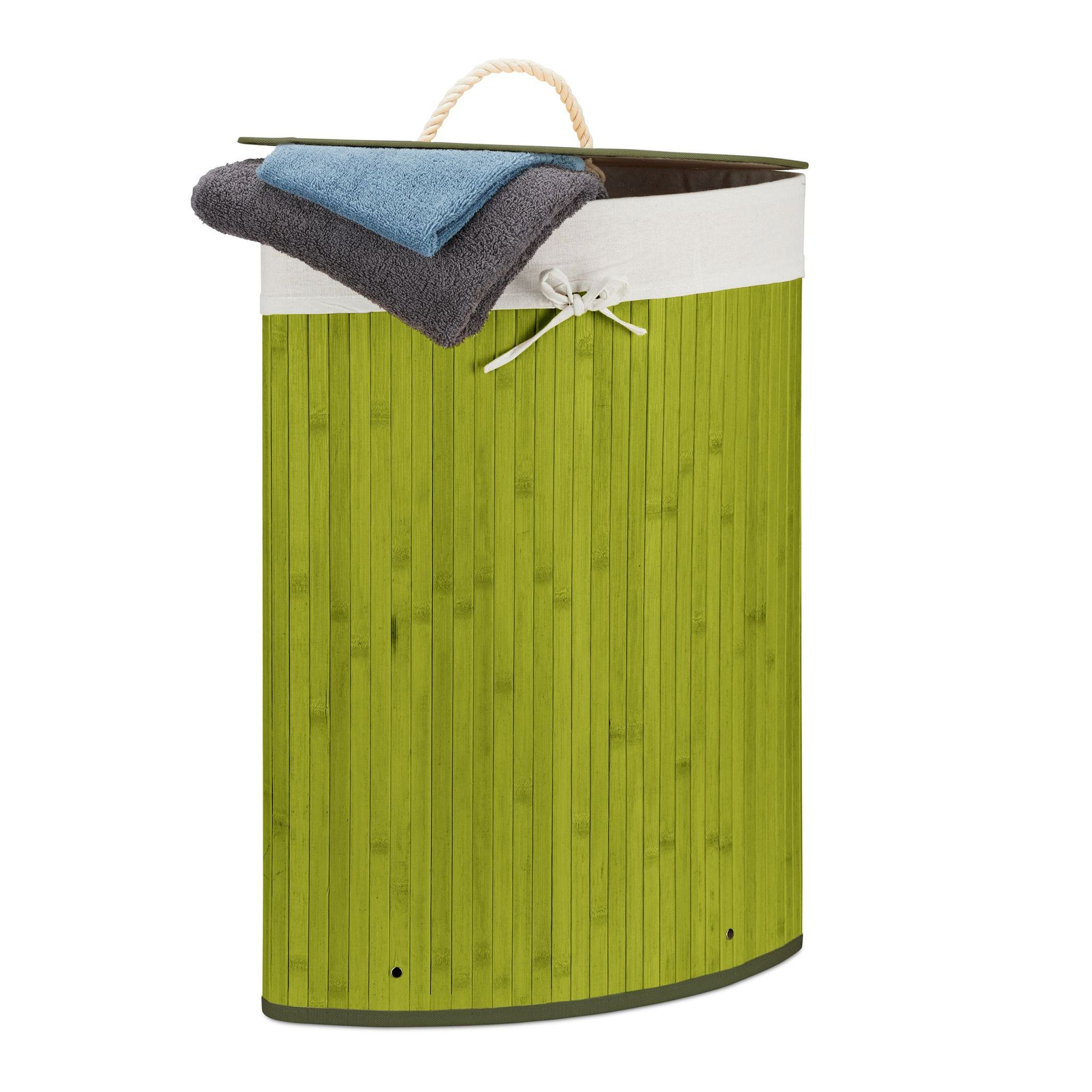 Cesto de roupa suja canto bambu
