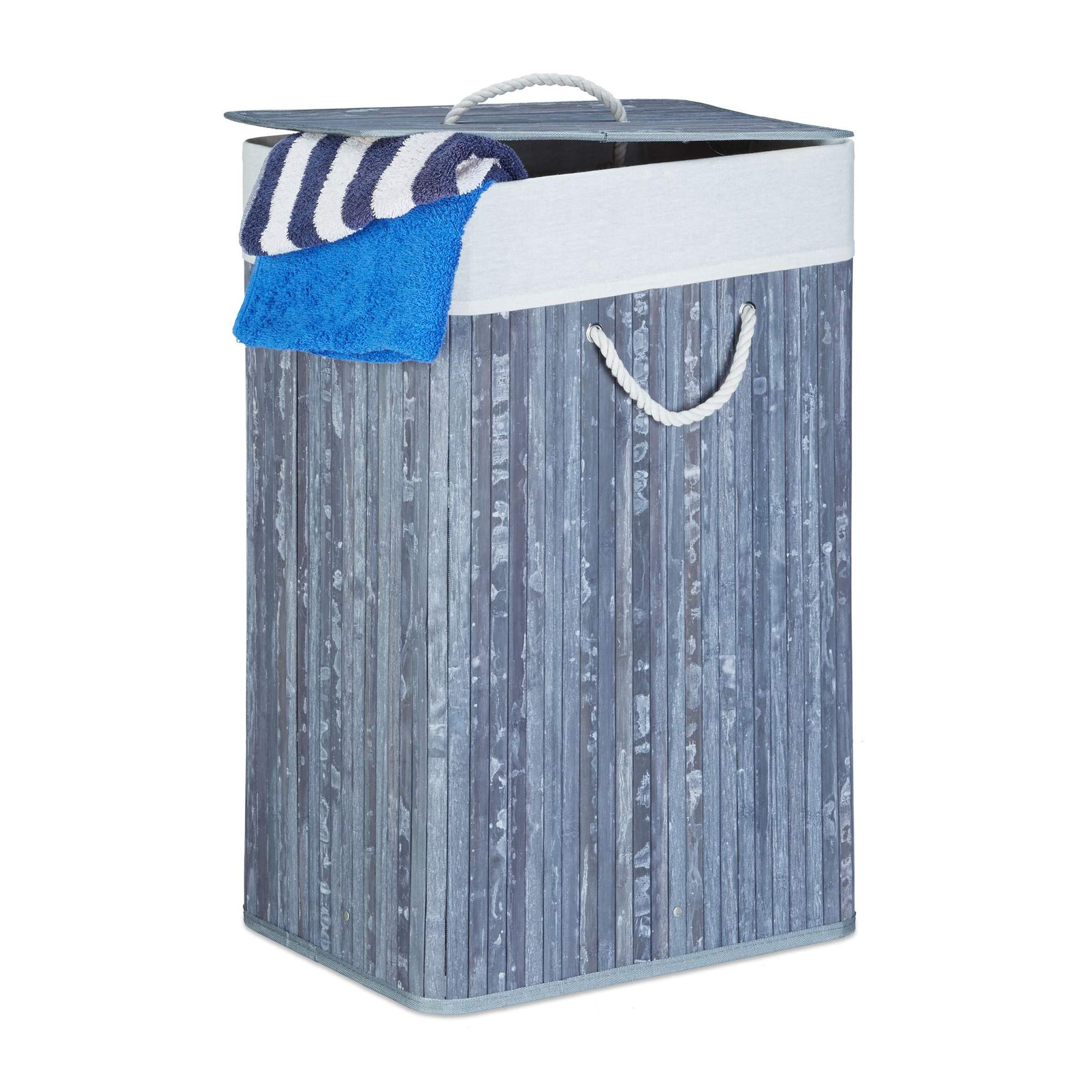 Cesto de roupa suja de bambu