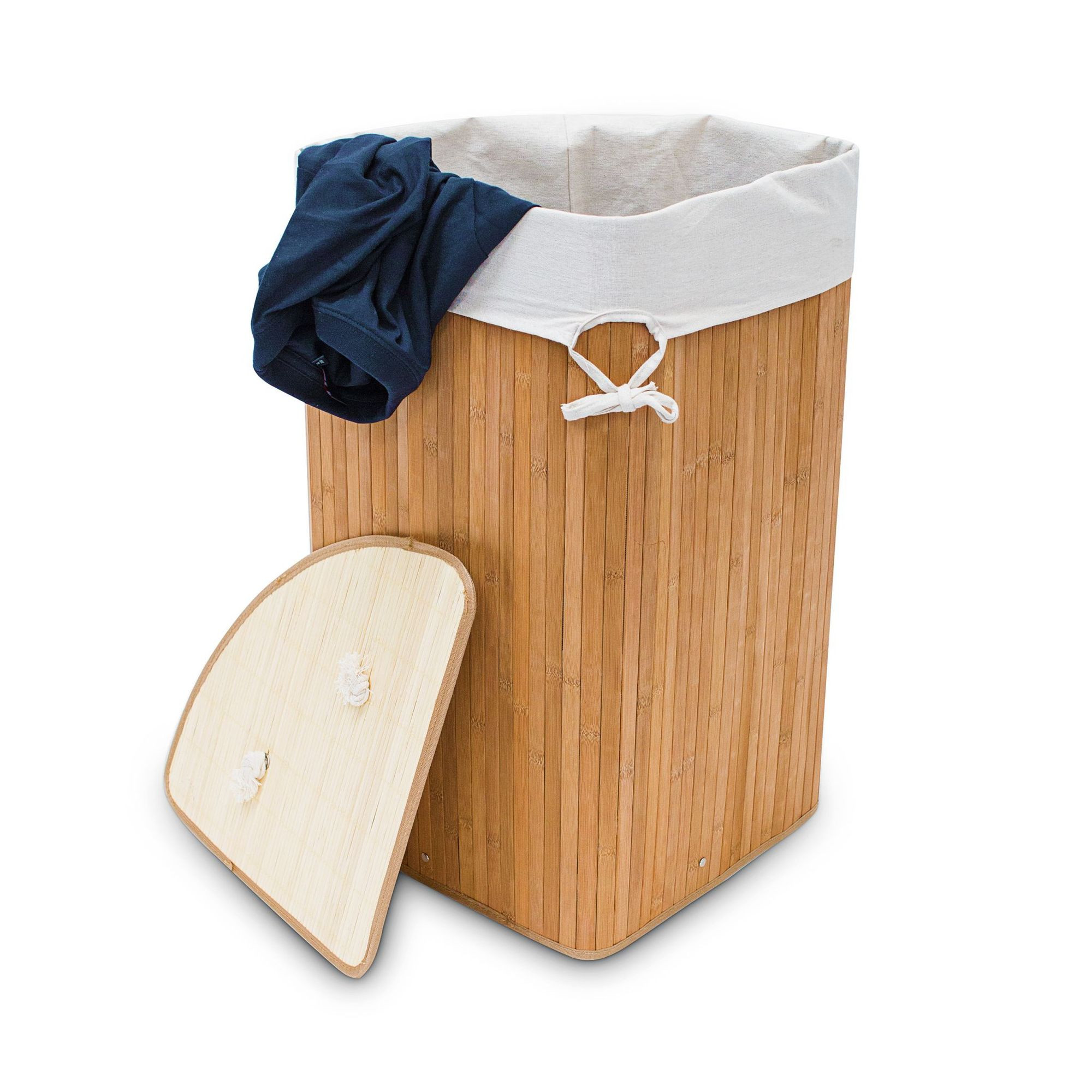 Cesto de roupa suja canto bambu