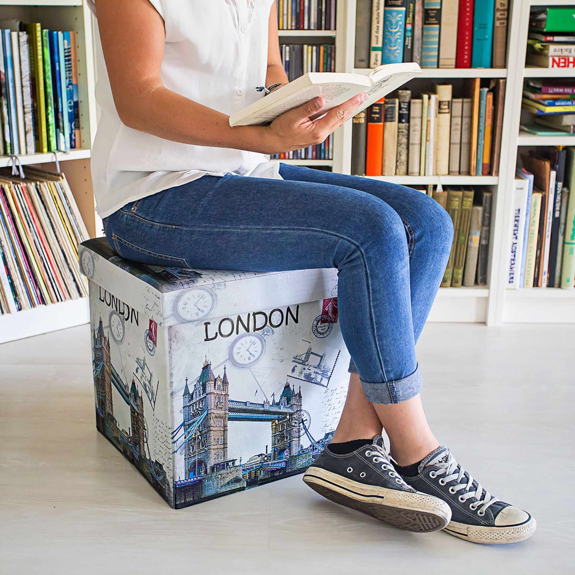 Stool with storage space Trend motif
