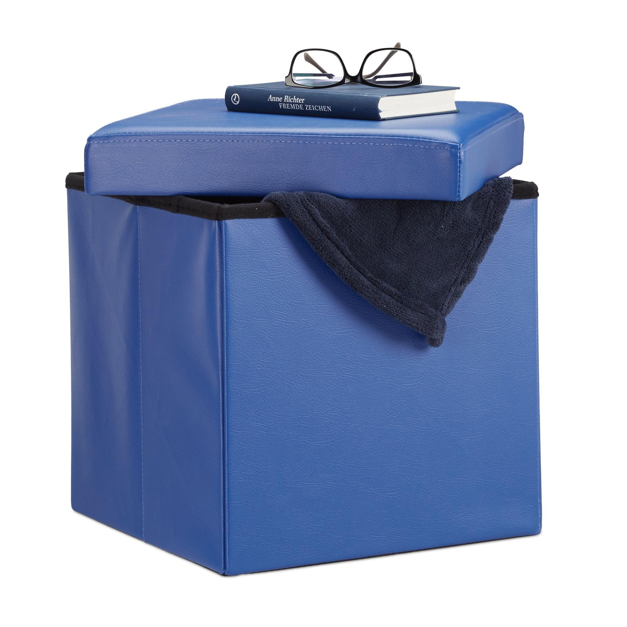 Taburete plegable de cuero artificial