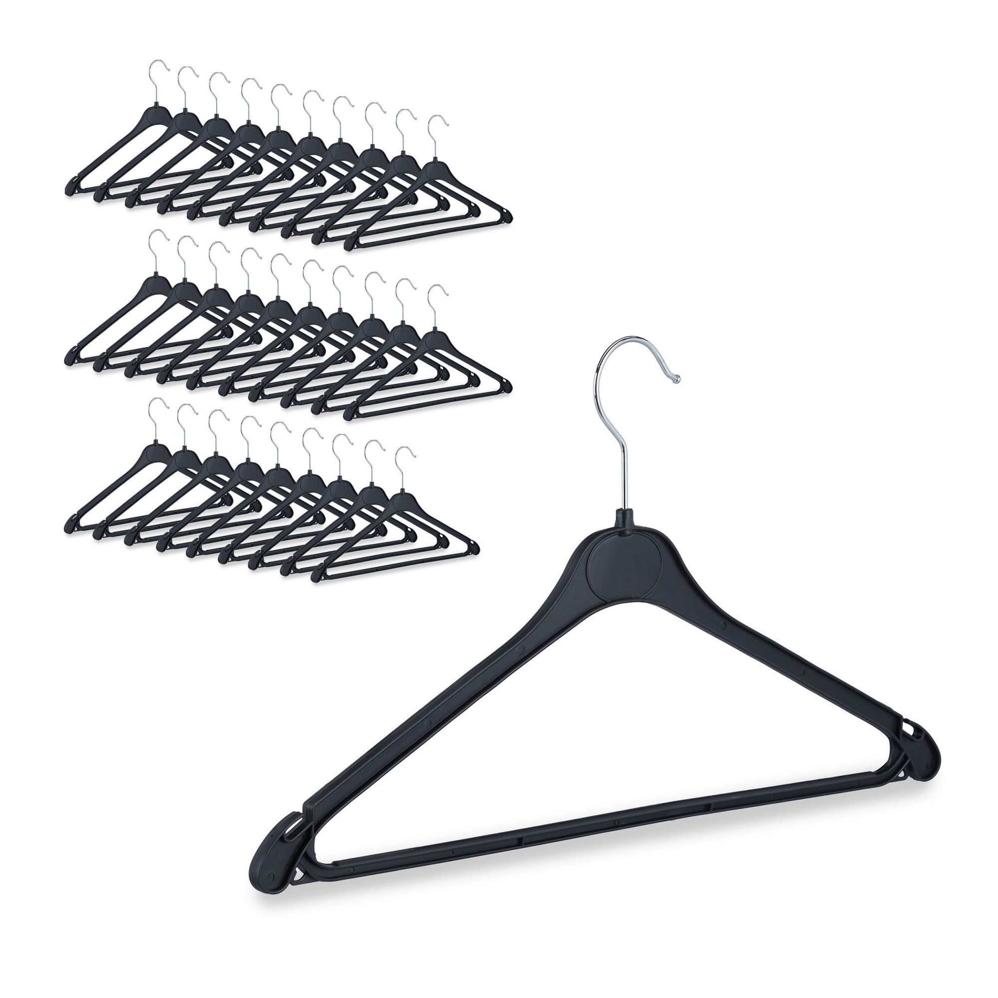 Cabides de plástico em conjunto