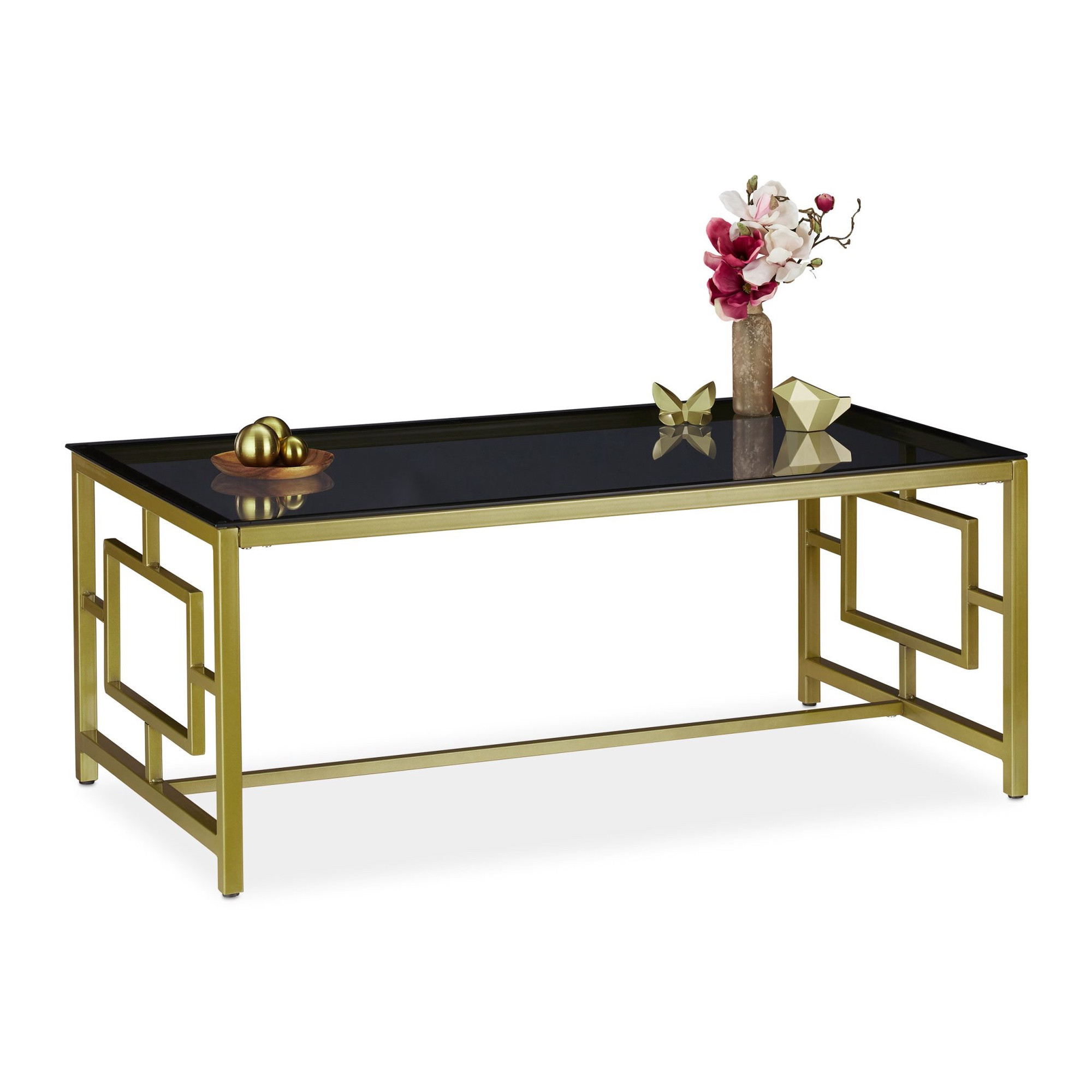 Table basse en noir et or