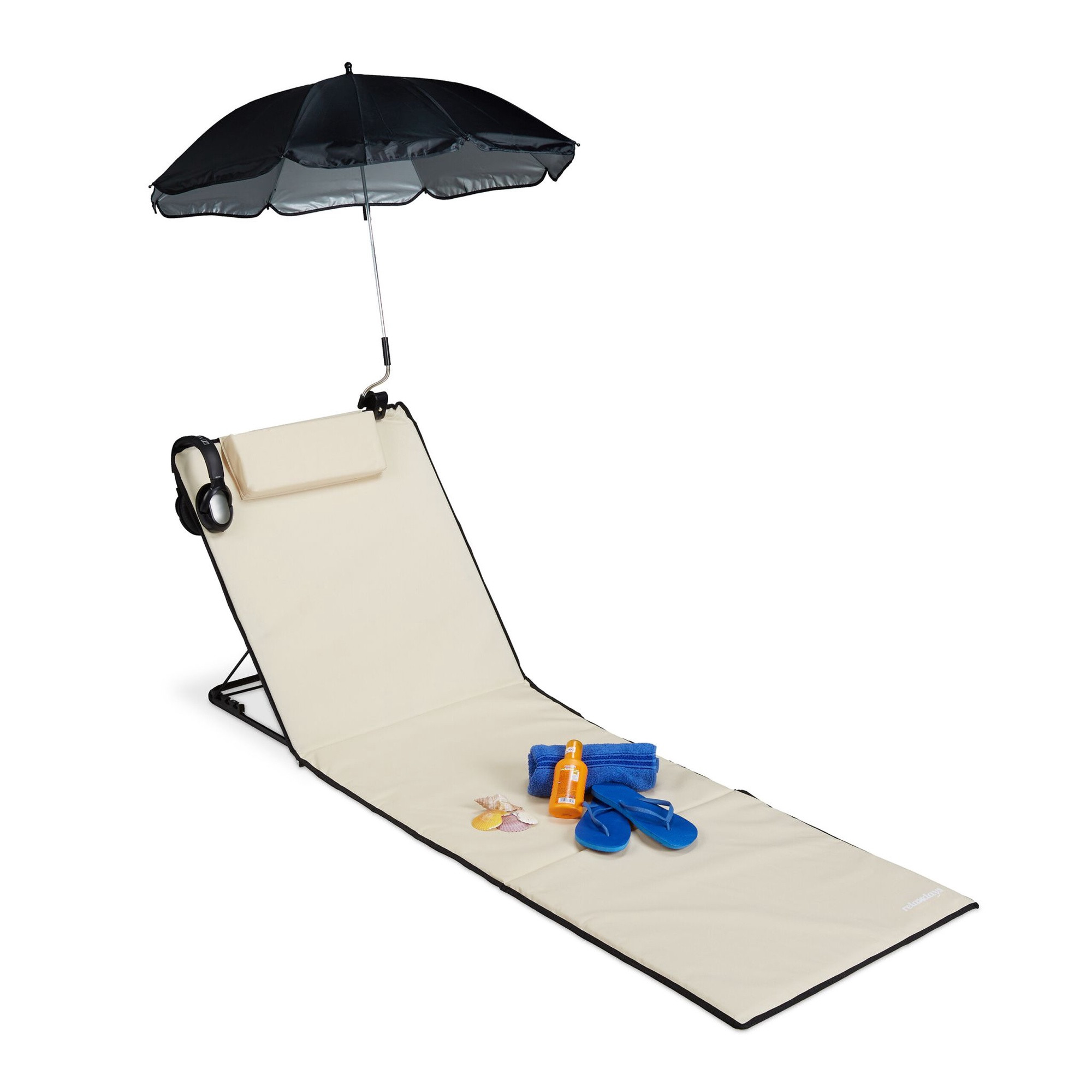Strandmat met parasol