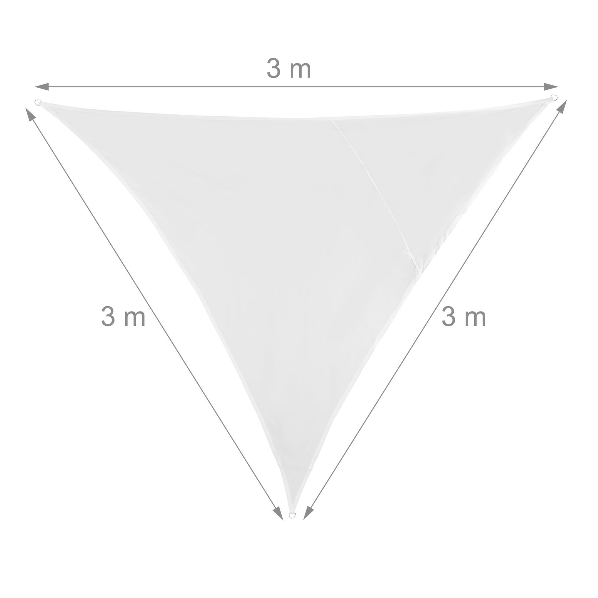 Vela solar triangular branca
