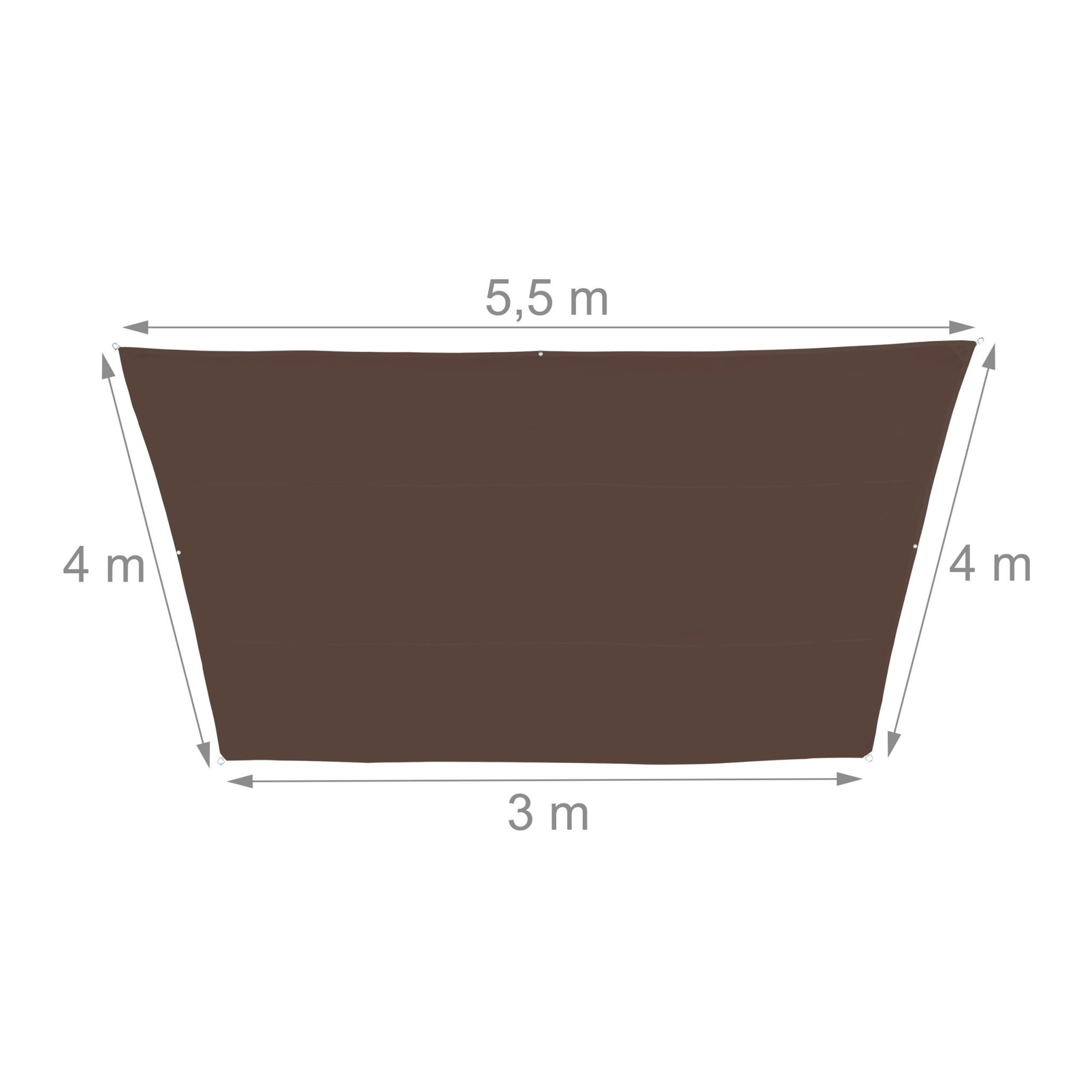 Vela solar trapezoidal marrom