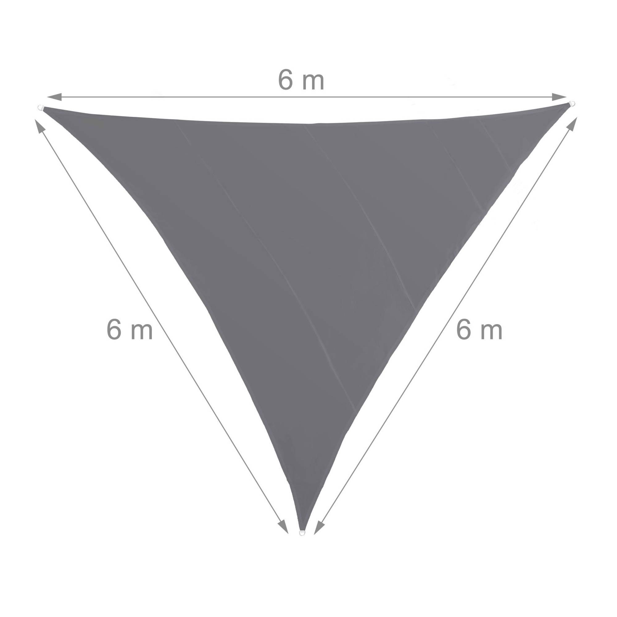 Vela solar triangular cinza