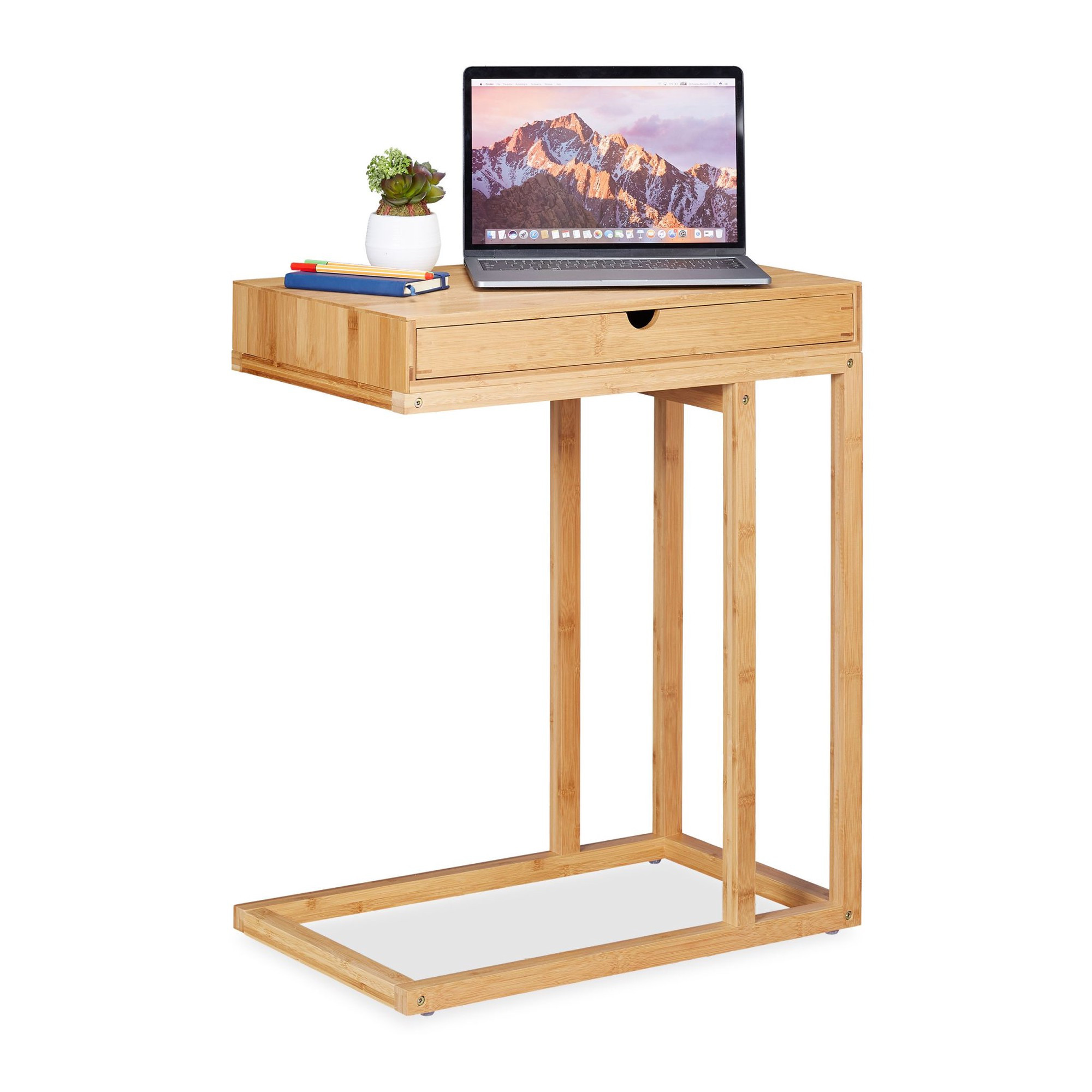 Table d'appoint en bambou avec tiroir