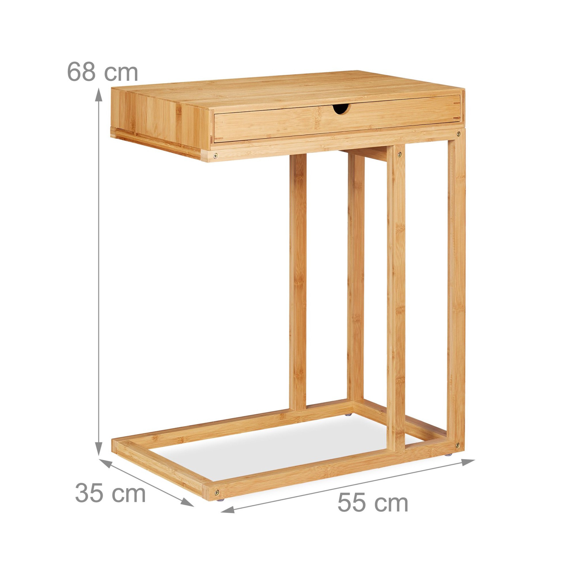 Table d'appoint en bambou avec tiroir