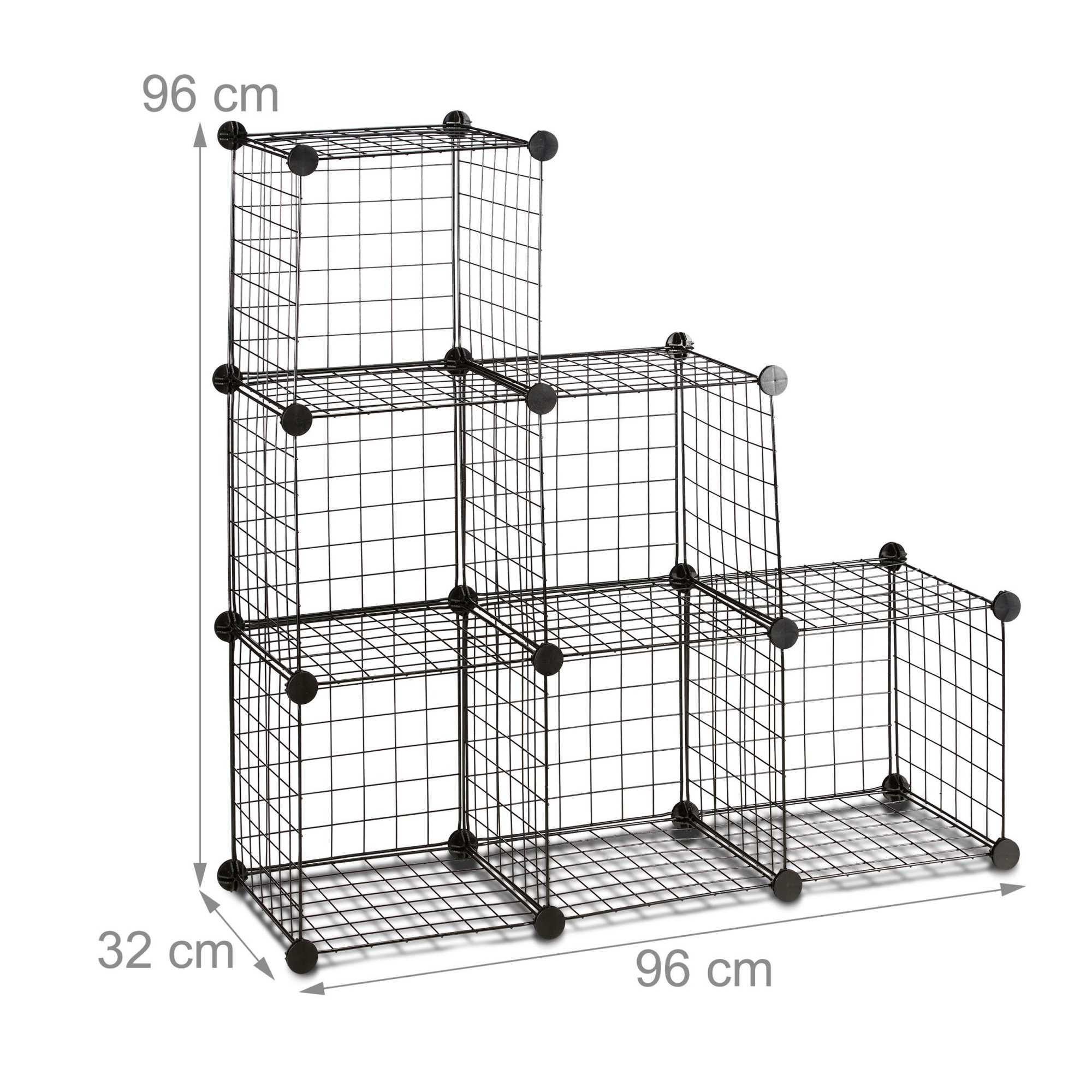 Shelf system with wire mesh 6 compartments