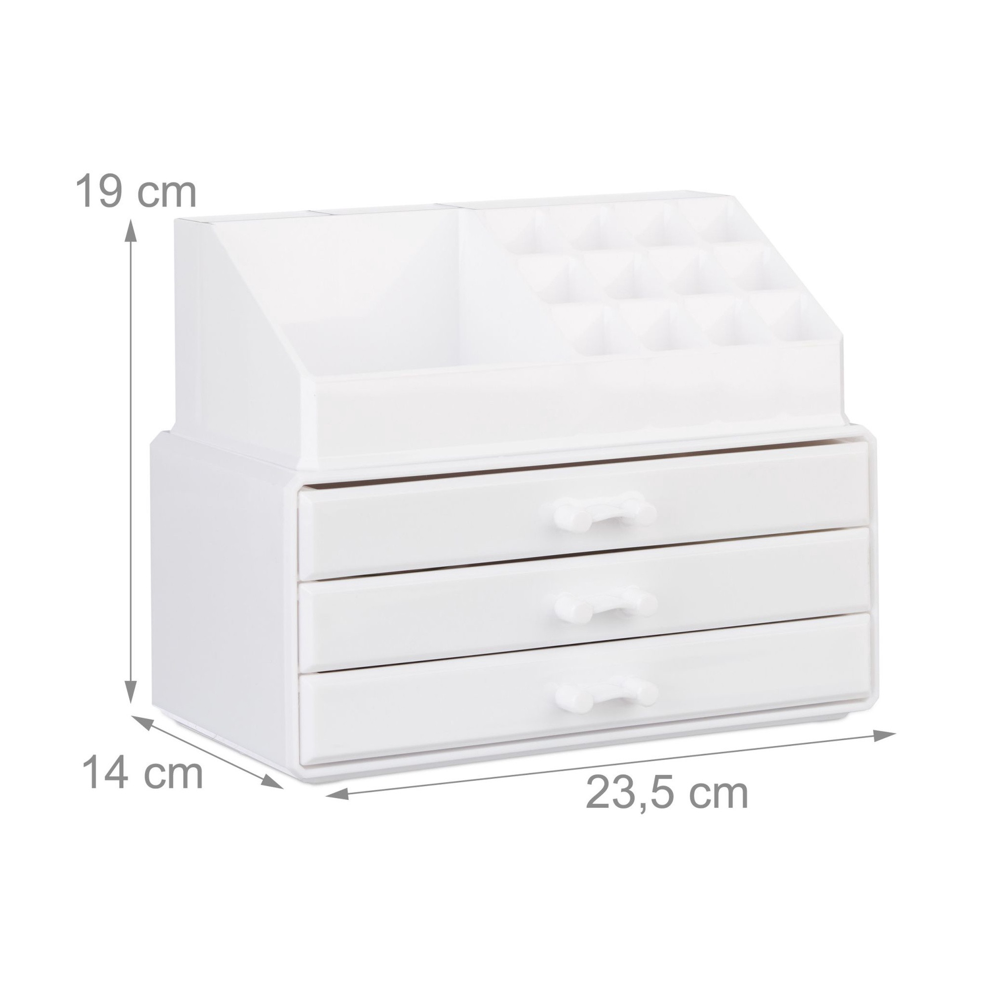 Make-upopberger met 3 lades