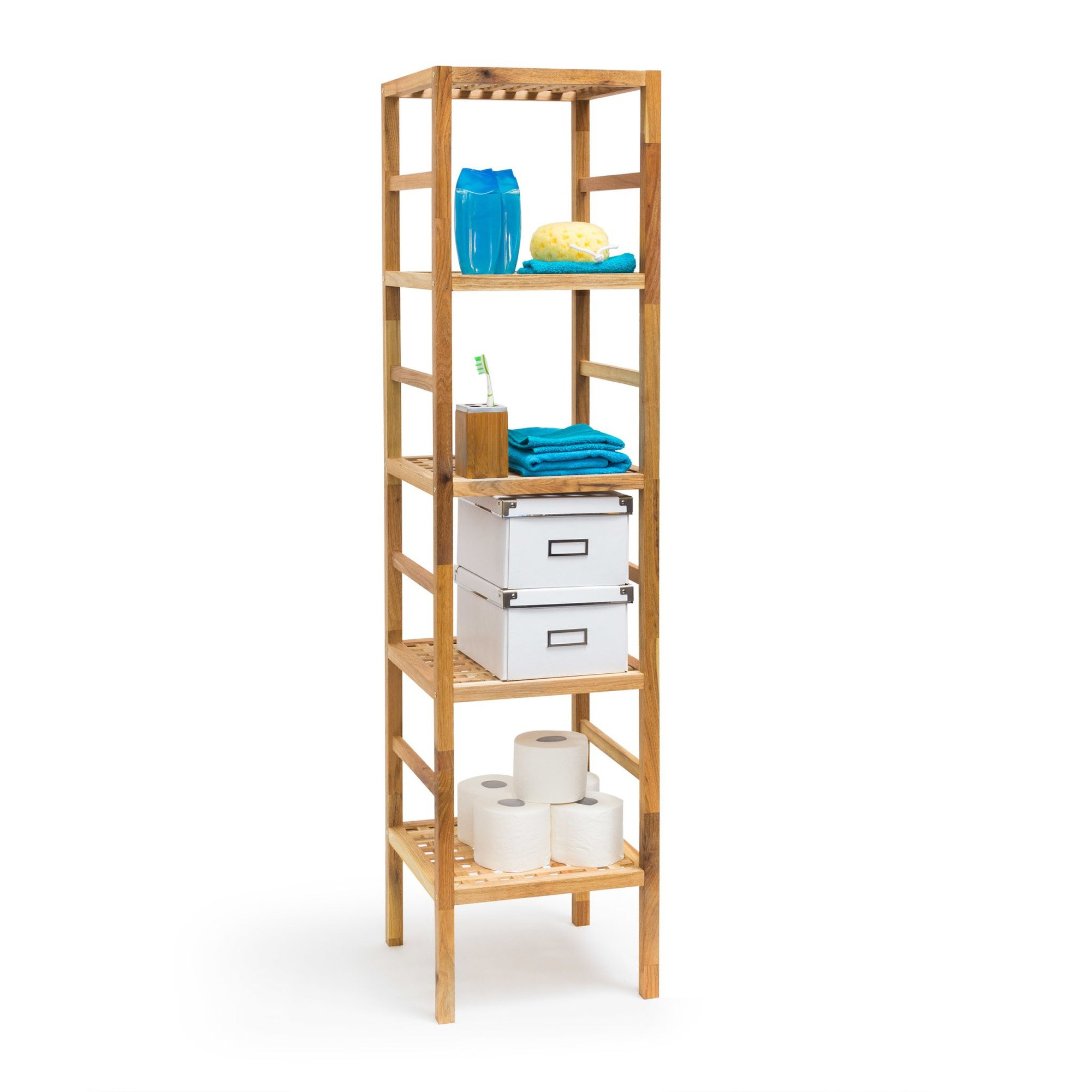Bathroom shelf walnut wood