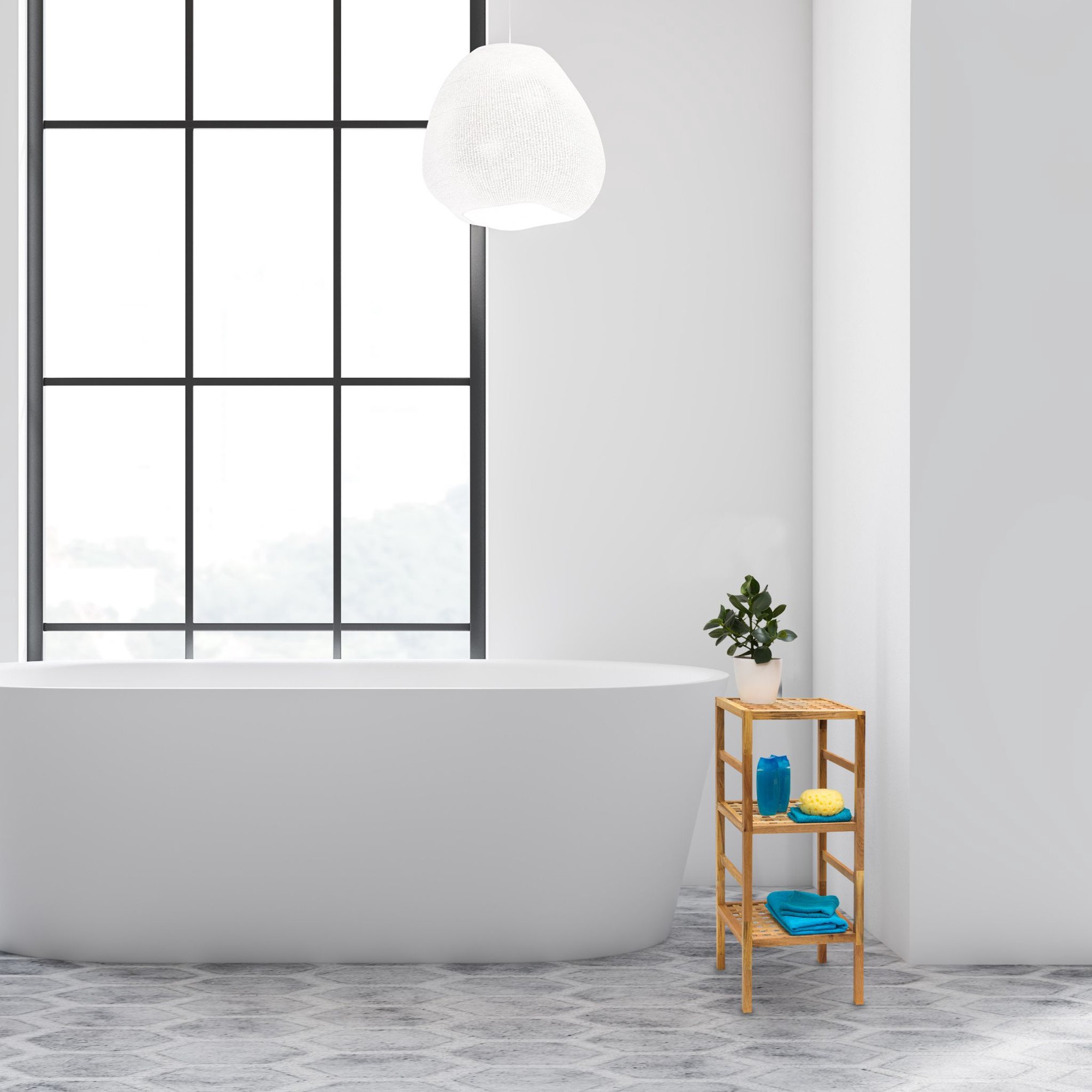 Bathroom shelf walnut wood